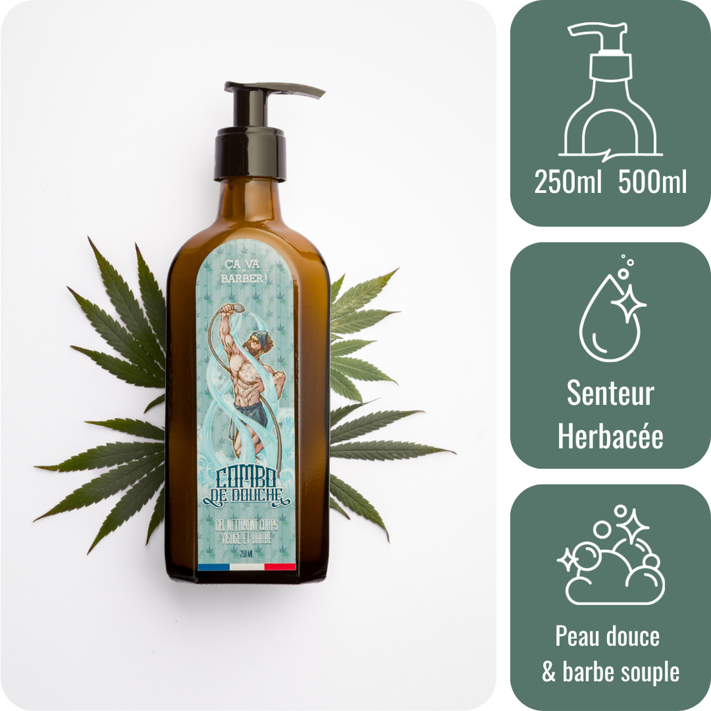 Combo de douche "à la Cannapothicaire" - Nettoyant barbe/visage/corps