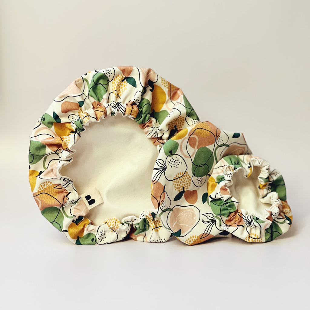 Kit de 3 Charlottes recouvre-Plat en Coton GOTS | FRUITS