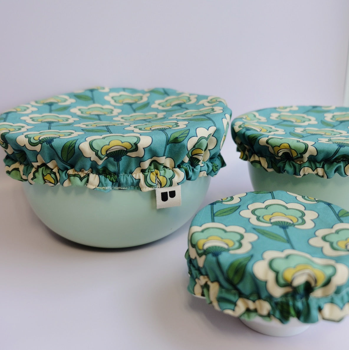 Kit de 3 Charlottes recouvre-plats en tissu 100% coton bio | Jardin