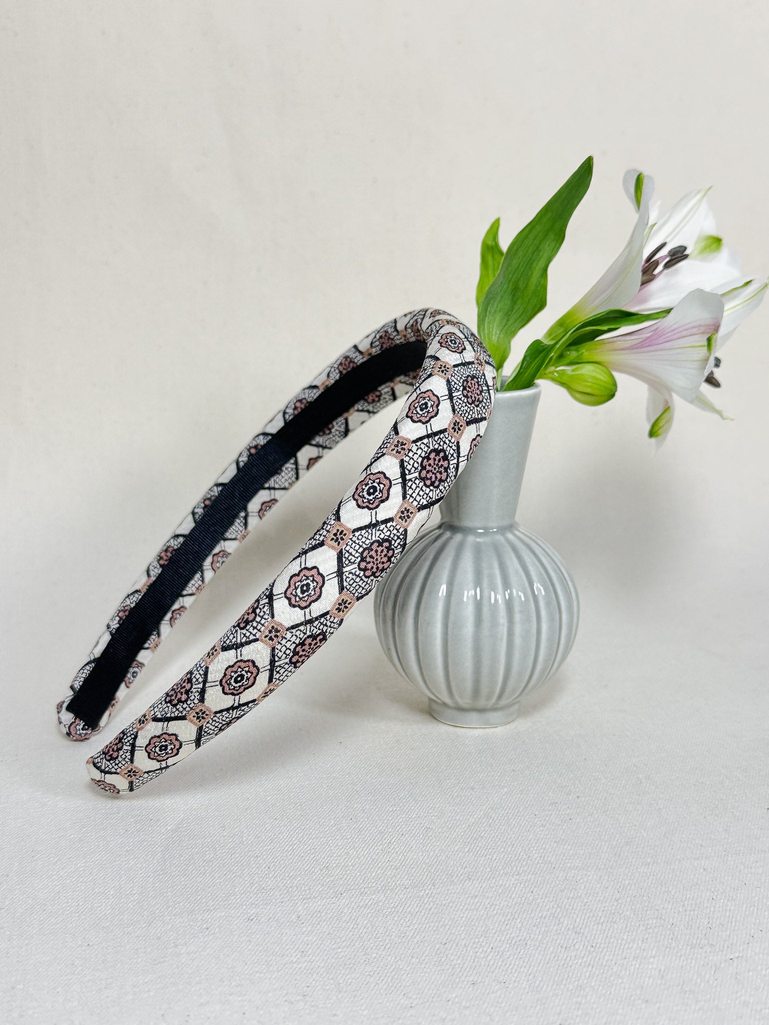 Headband Upcyclé Essentiel 'Rosaces en losange'