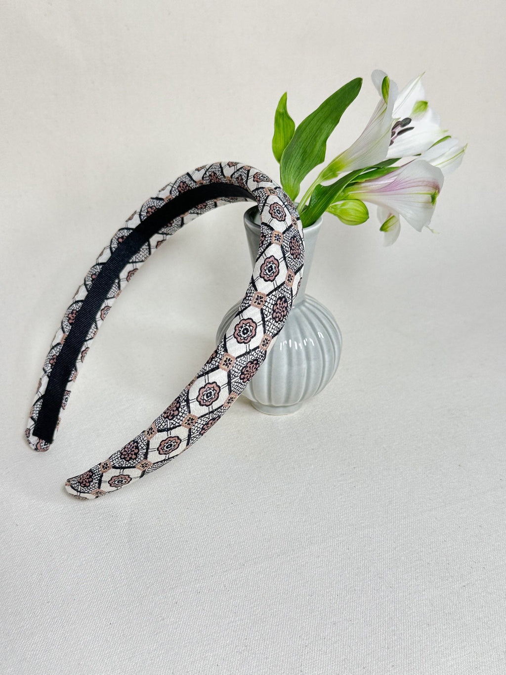 Headband Upcyclé Essentiel 'Rosaces en losange'