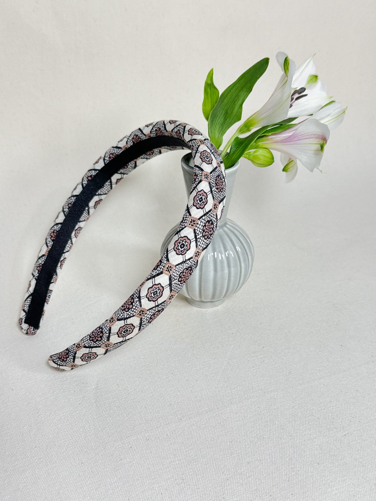 Headband Upcyclé Essentiel 'Rosaces en losange'