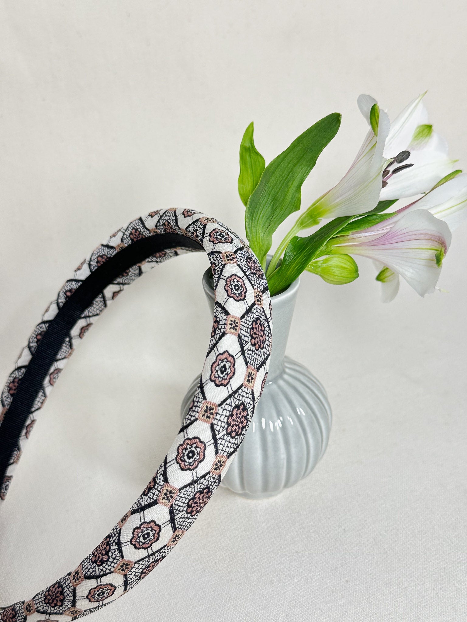Headband Upcyclé Essentiel 'Rosaces en losange'
