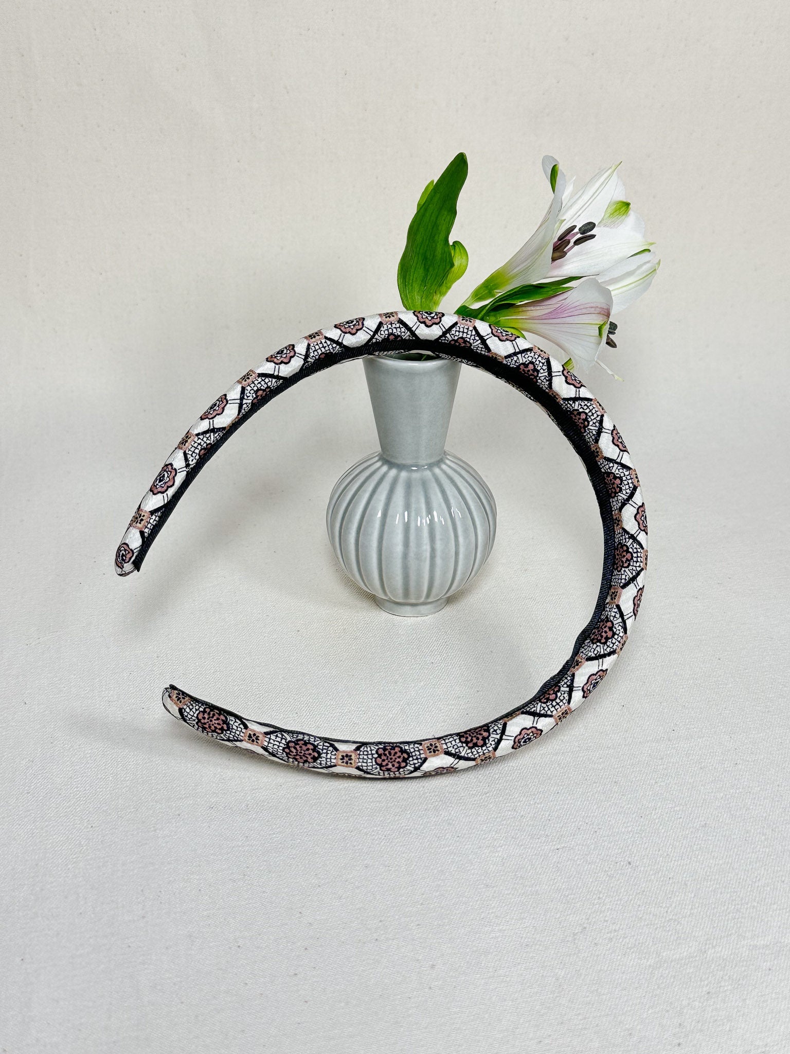 Headband Upcyclé Essentiel 'Rosaces en losange'