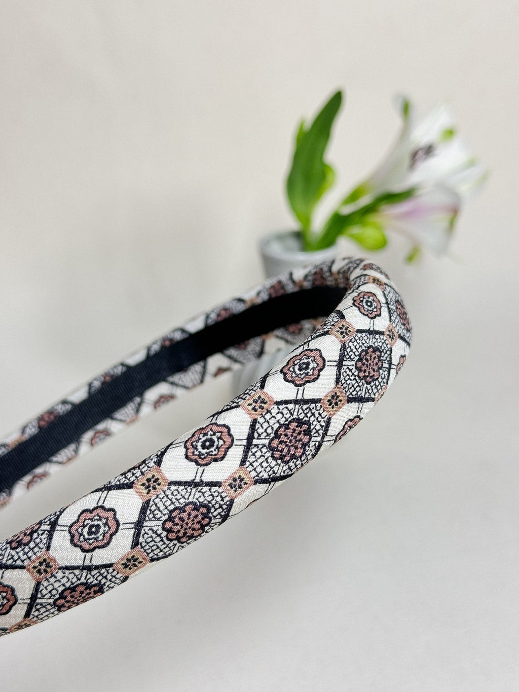 Headband Upcyclé Essentiel 'Rosaces en losange'