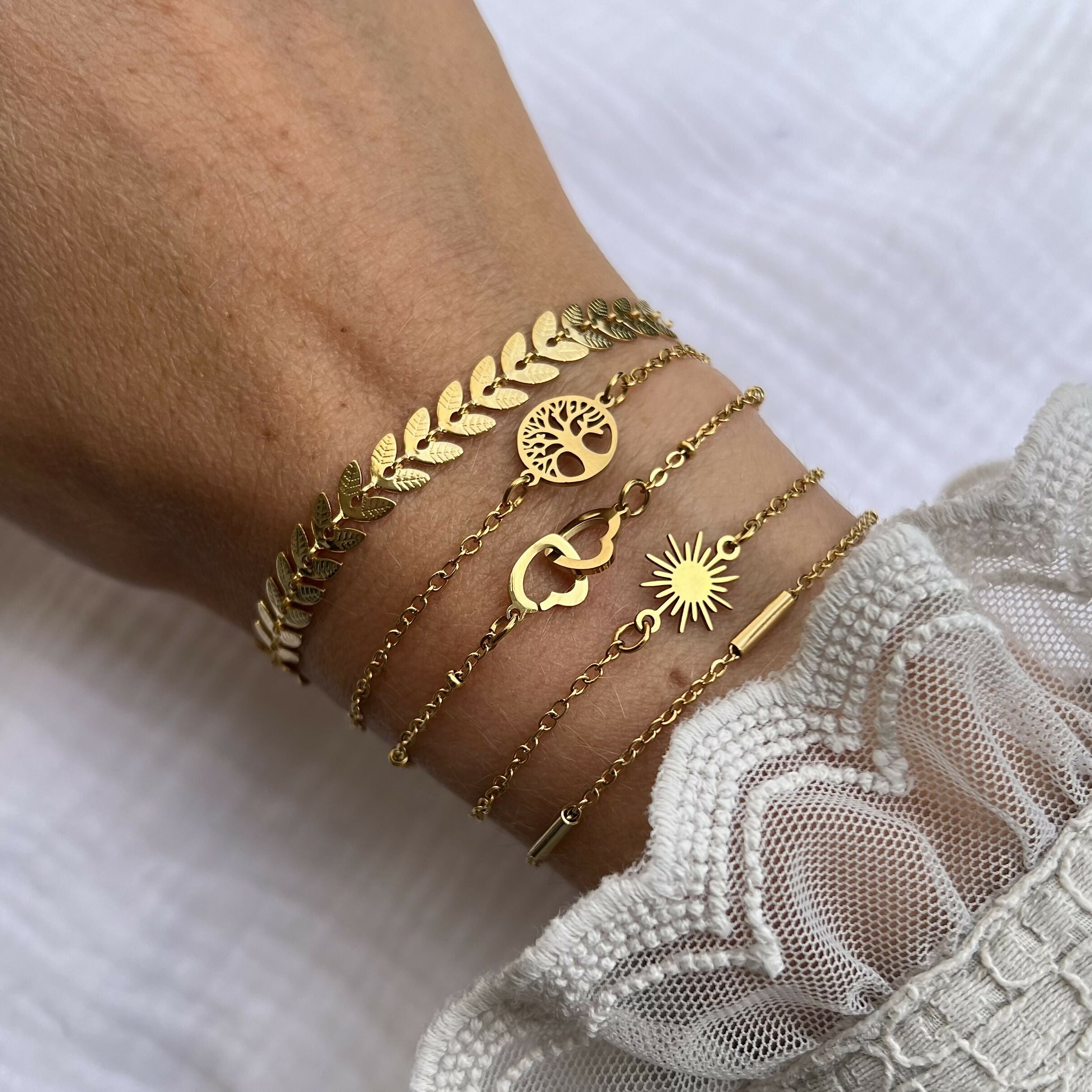 Gilded ear of wheat bracelet