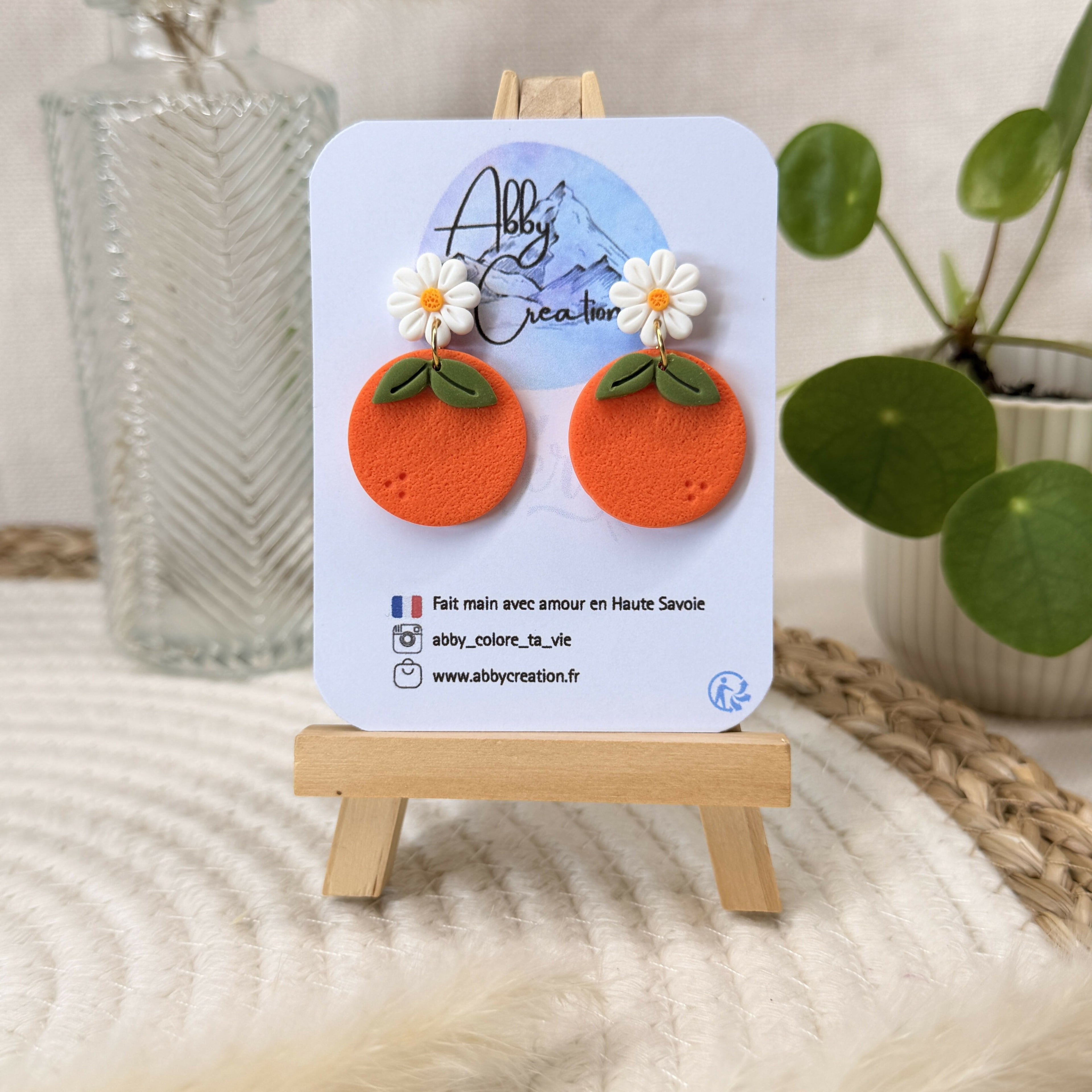 Boucles Orange Fleur