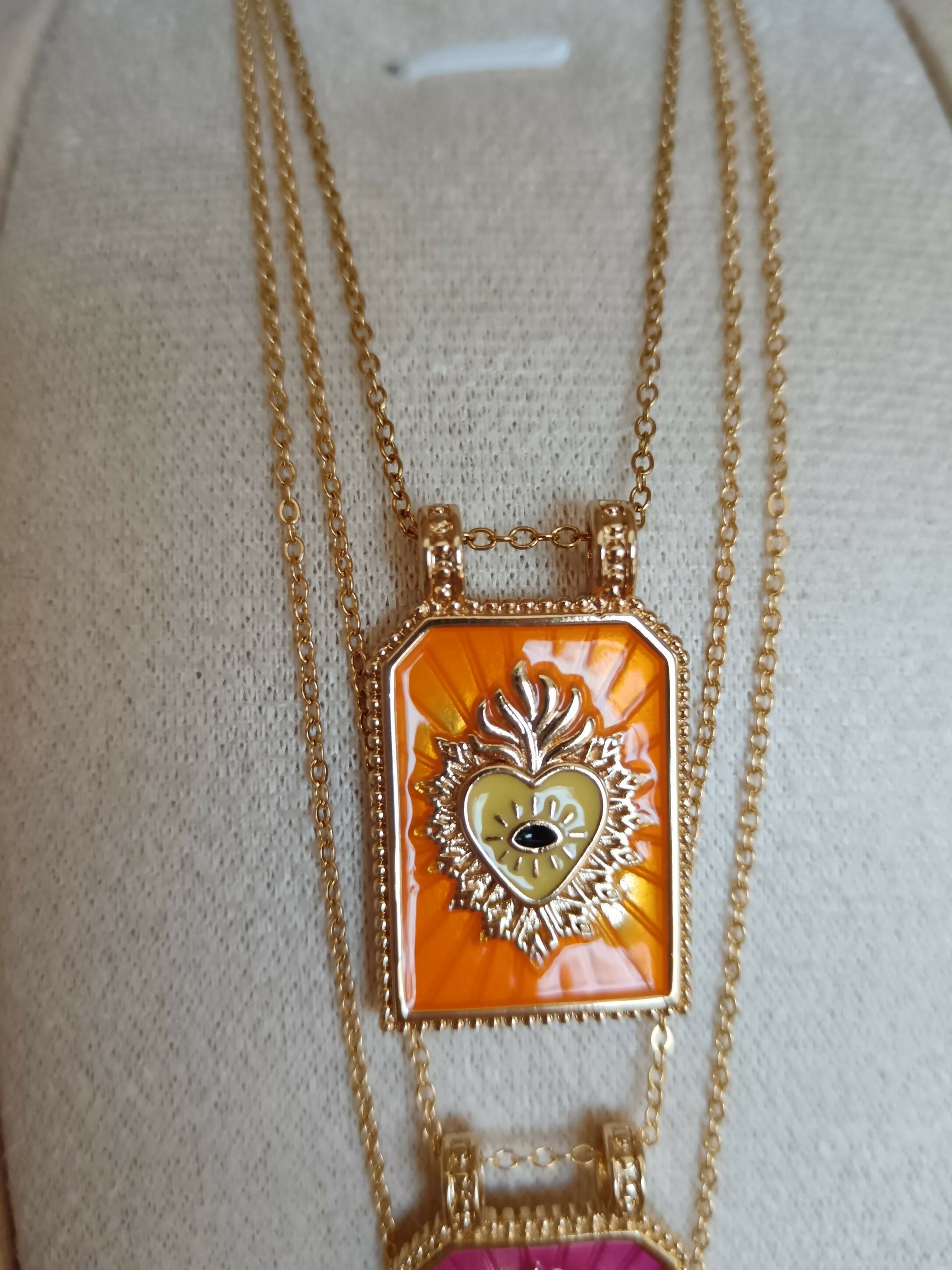 collier tarot orange