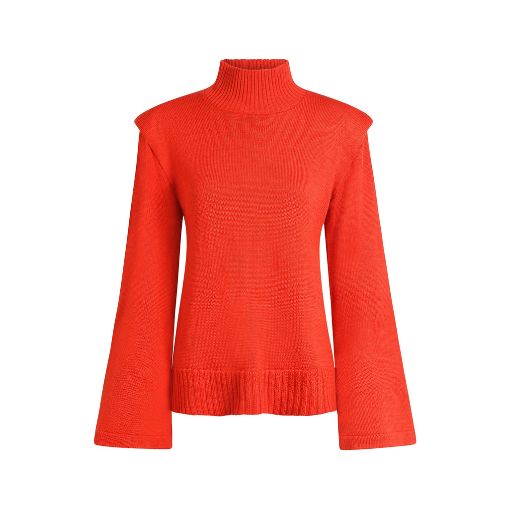 Pull Col Montant Chakra Racine en Laine Mérinos