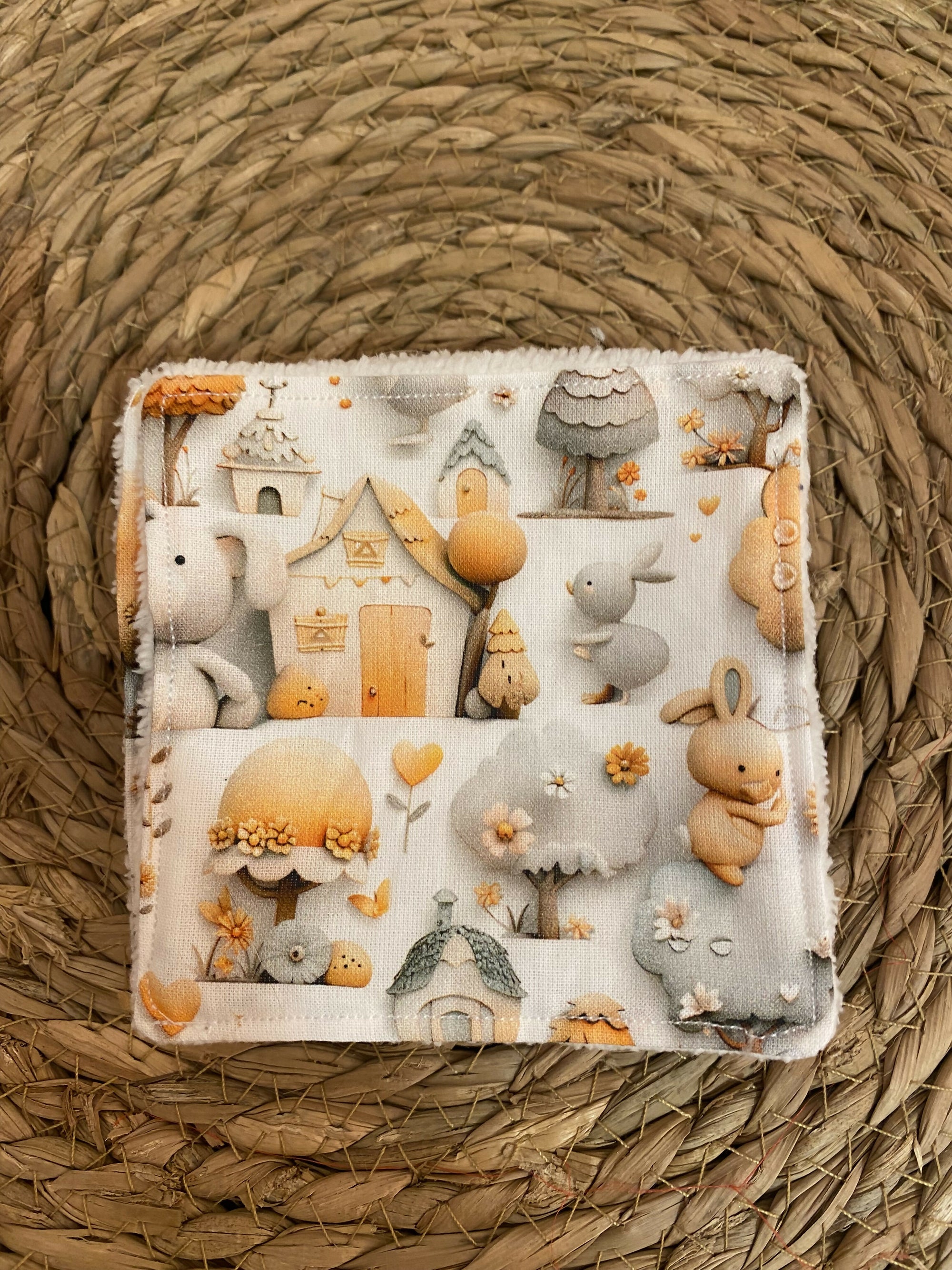 LOT DE 5 LINGETTES LAPIN 3D MAISON ORANGE 