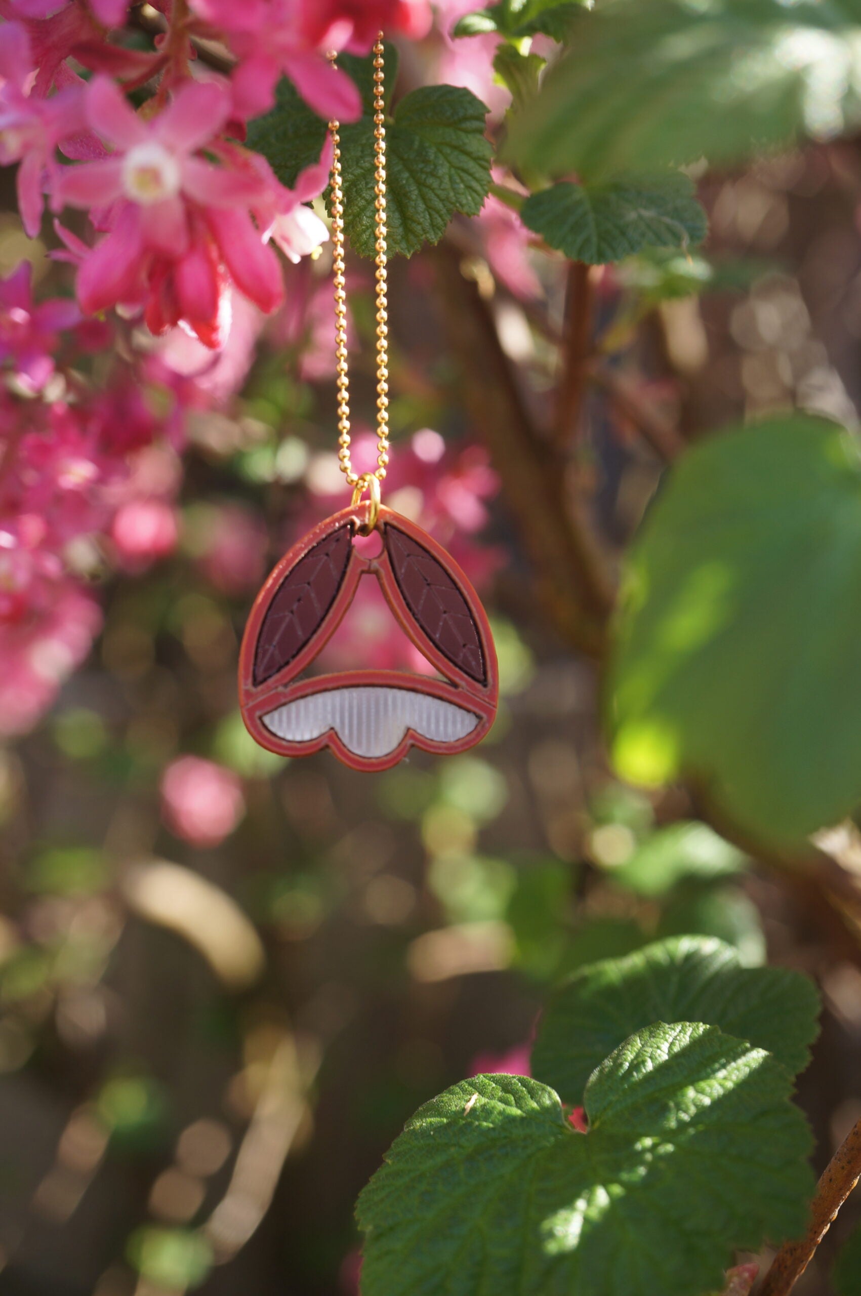 Collier fleur en plexiglas - Sarü - rouge