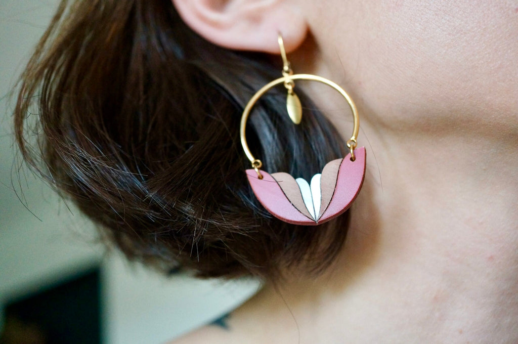 Boucles d'oreilles "Mila" en plexiglas rouge