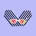 Striped swimming costume - Adult swimming goggles