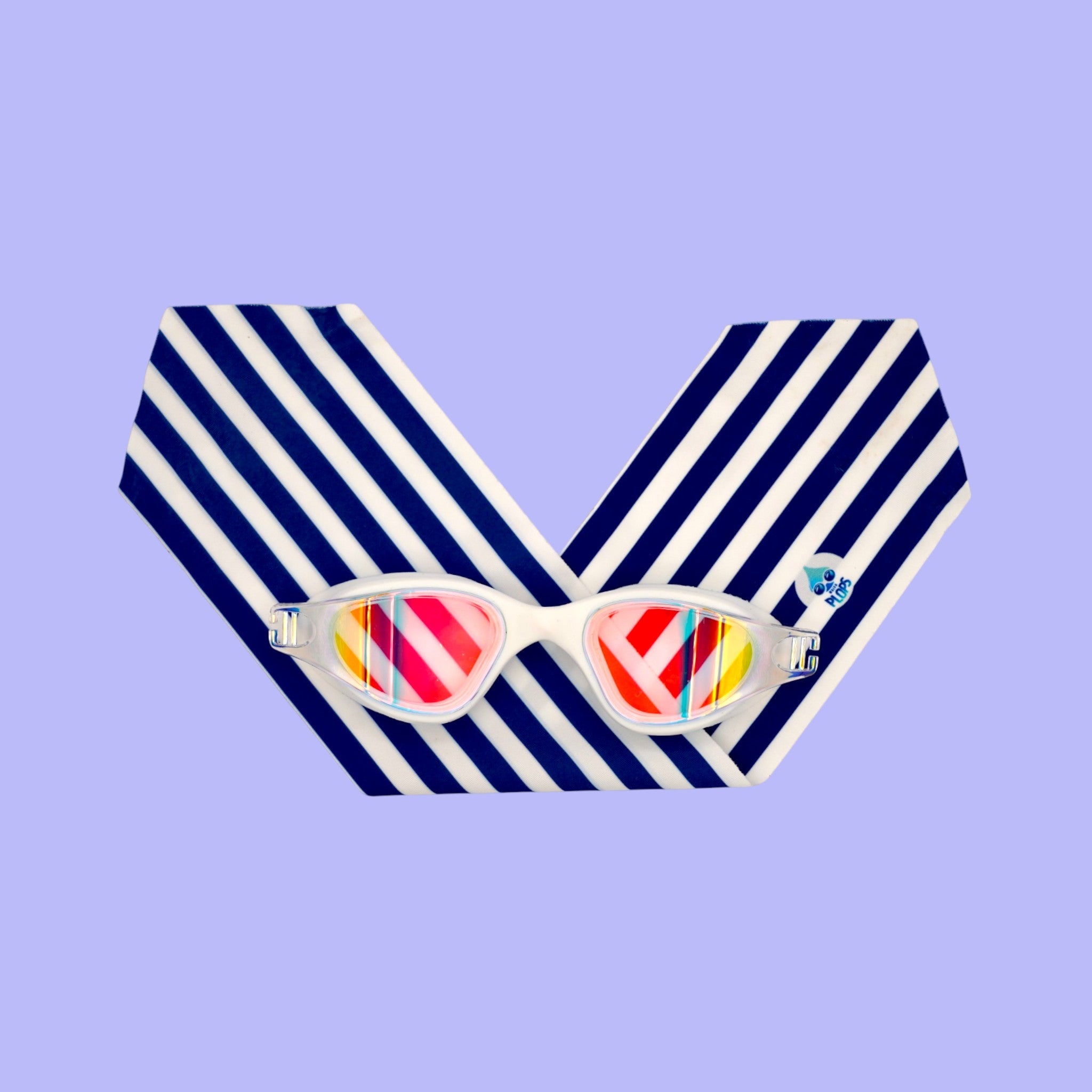 Striped swimming costume - Adult swimming goggles