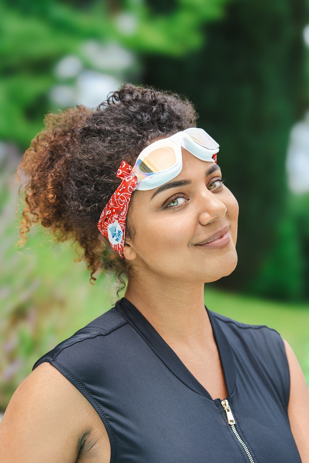 Bandana Rouge - Lunettes de piscine Adulte