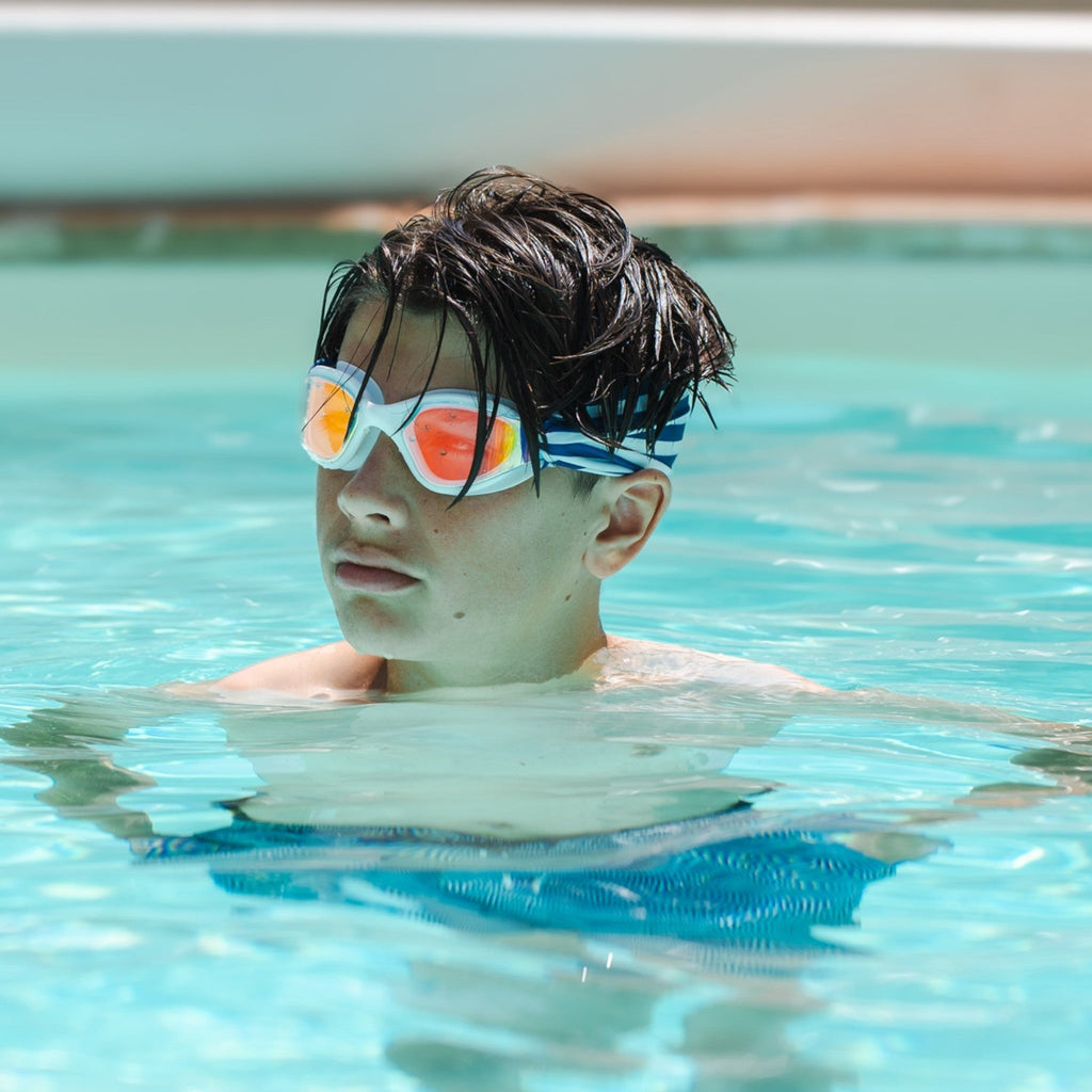 Striped swimming costume - Adult swimming goggles