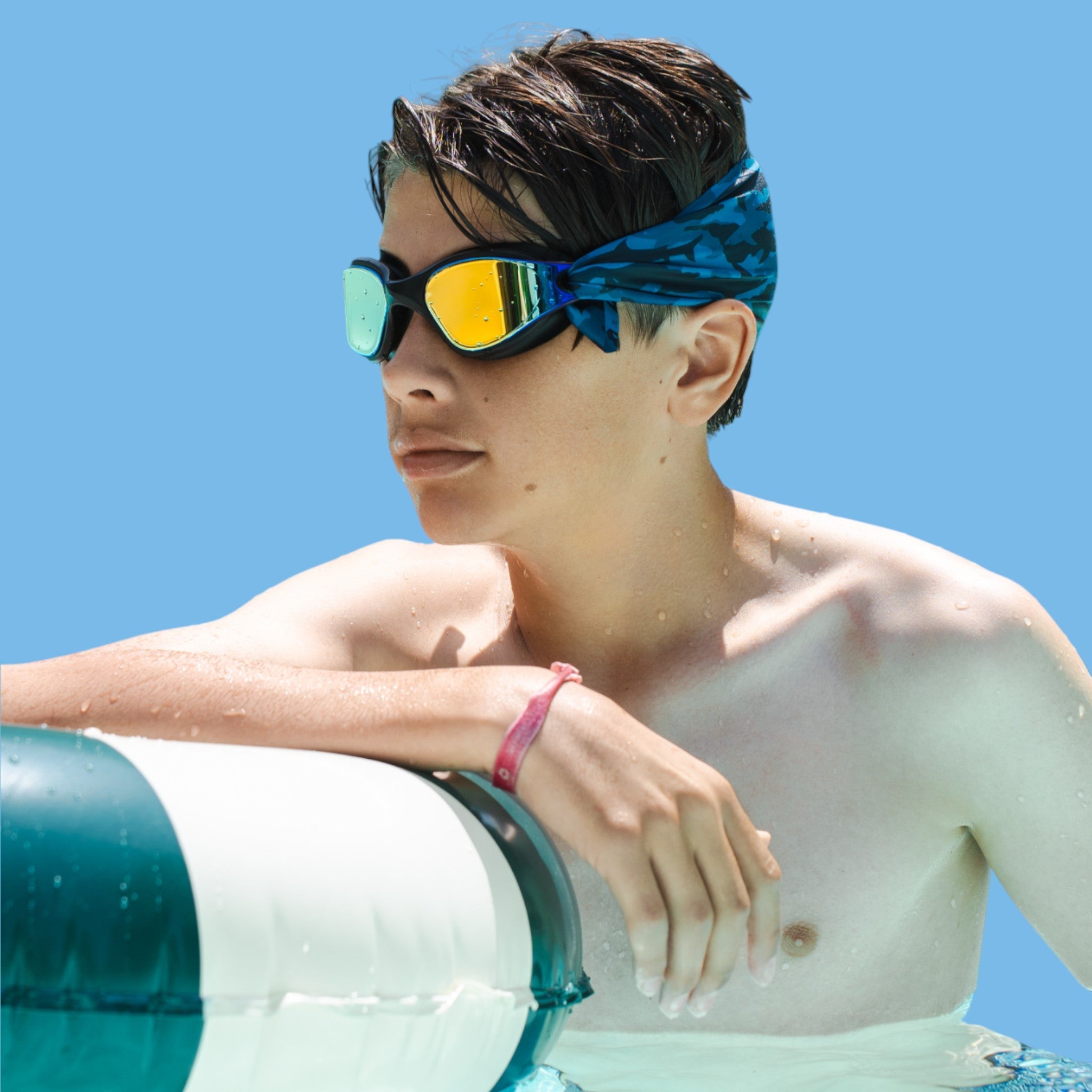 Camouflage Bleu Requins - Lunettes de piscine enfant