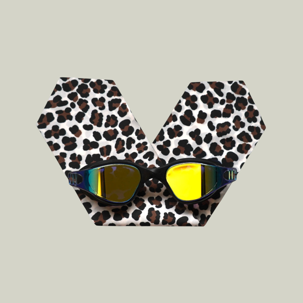 Brown and Black Leopard - Adult Swimming Goggles