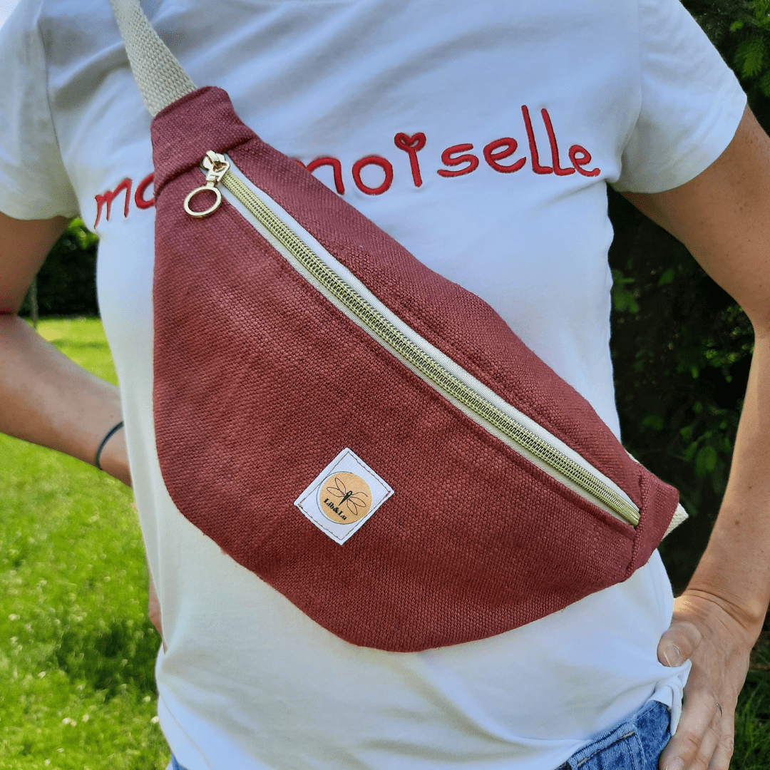 Petit sac banane tissu/lin