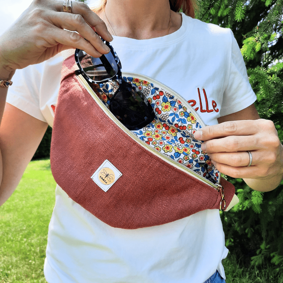 Petit sac banane tissu/lin