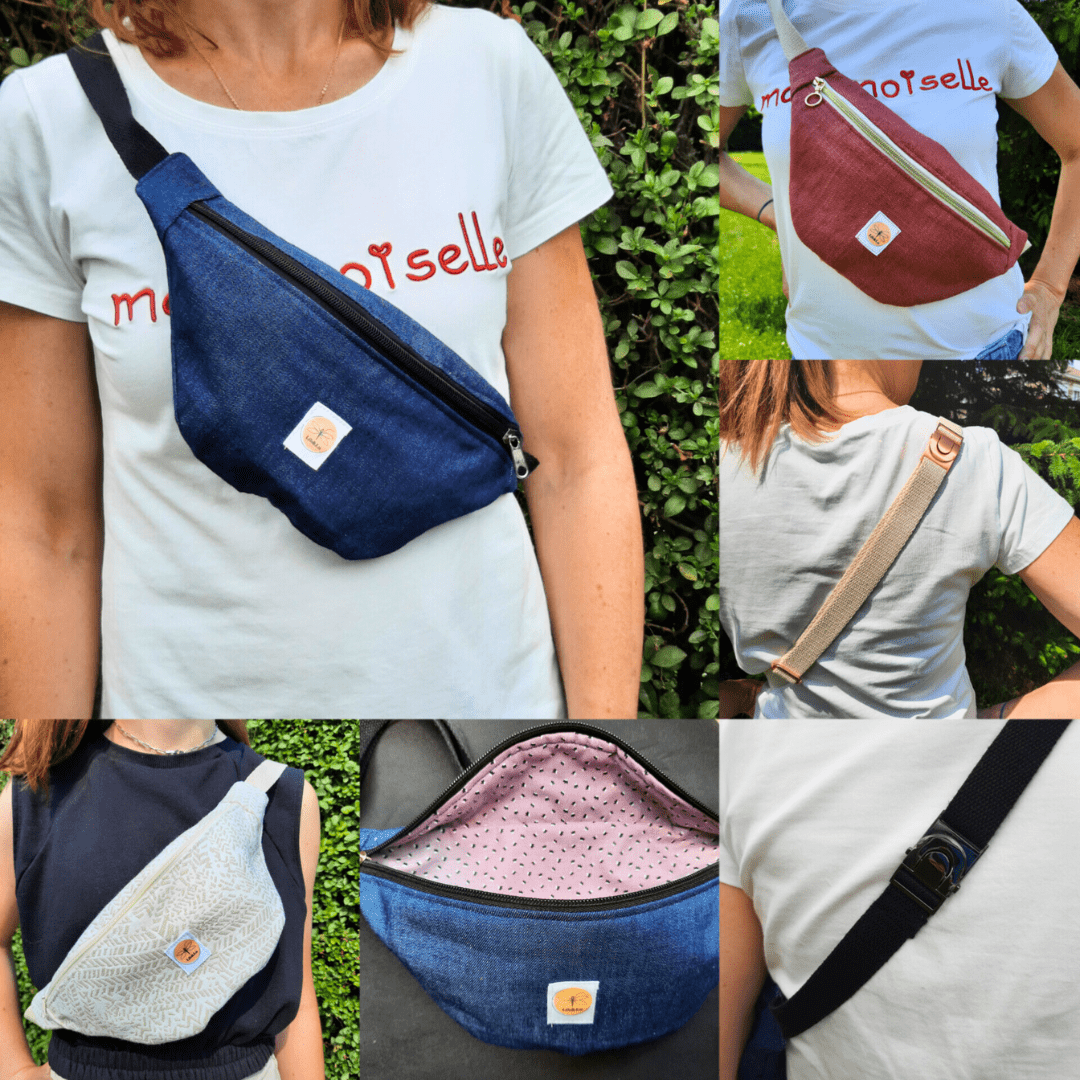 Petit sac banane tissu/lin