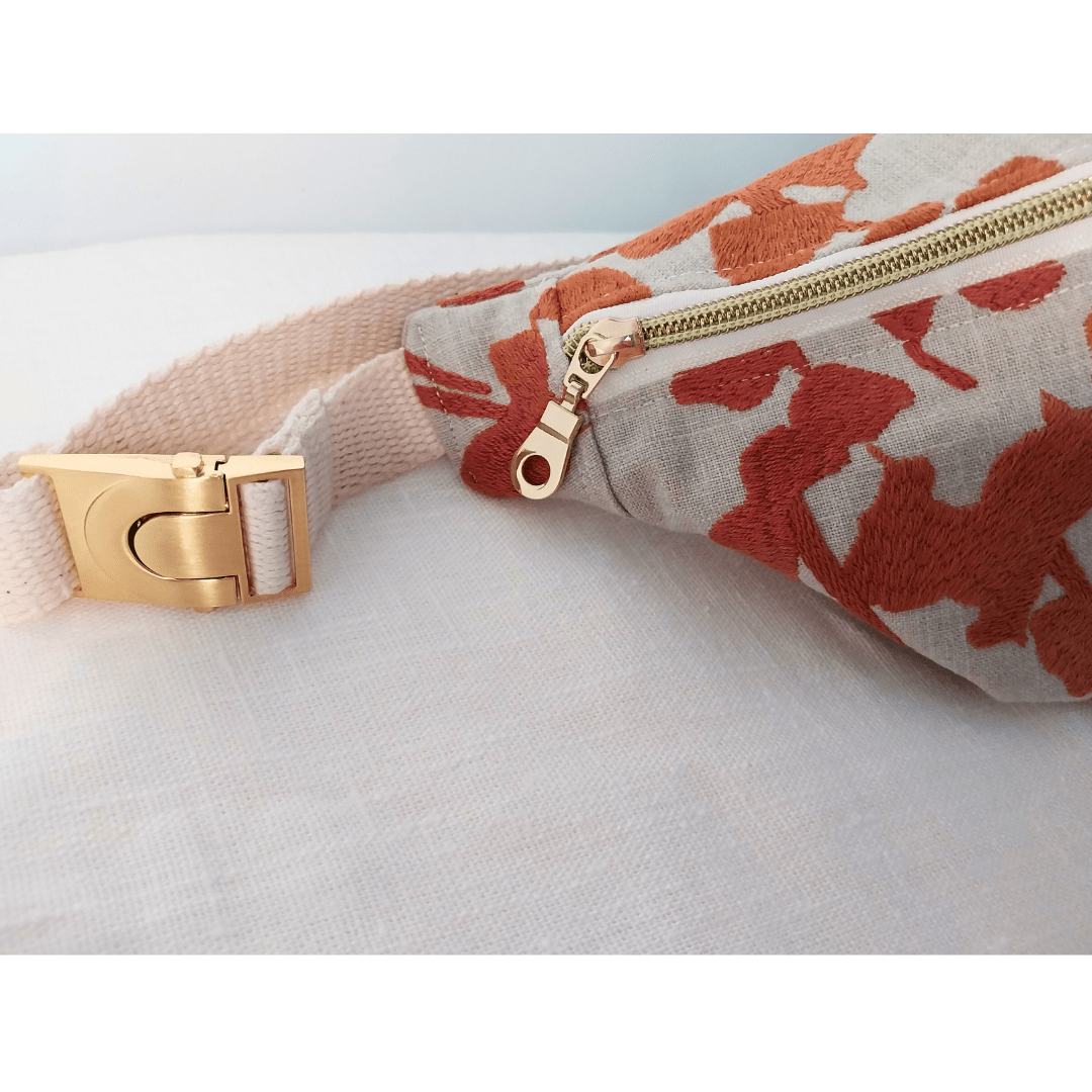 Petit sac banane tissu/lin