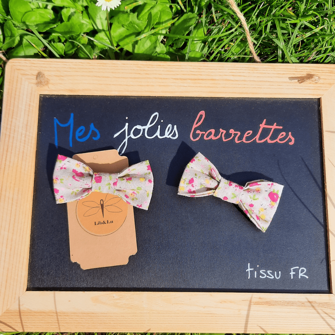 Barrettes cheveux petit noeud