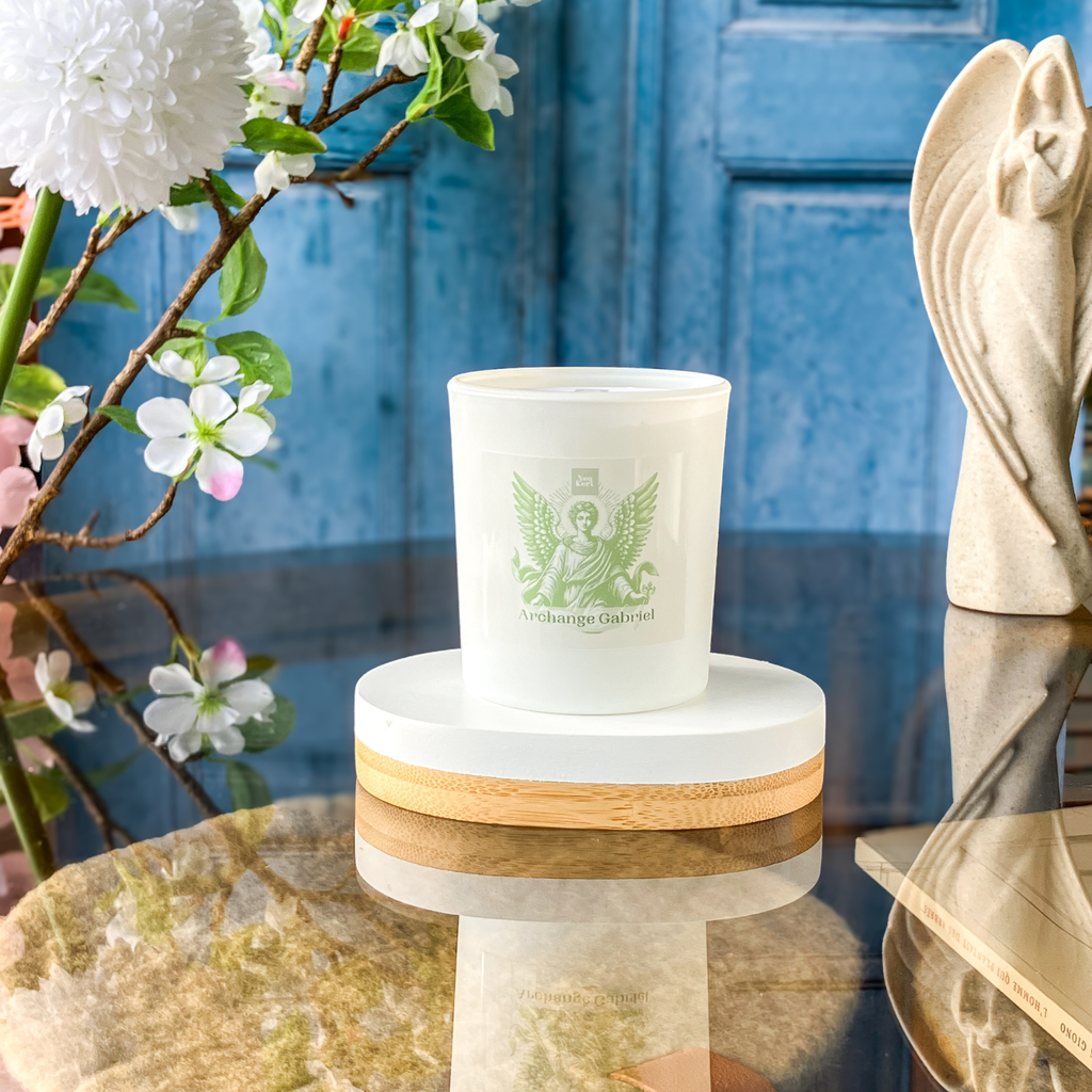 Bougie Archange Gabriel Néo Keri, parfum bois de oud