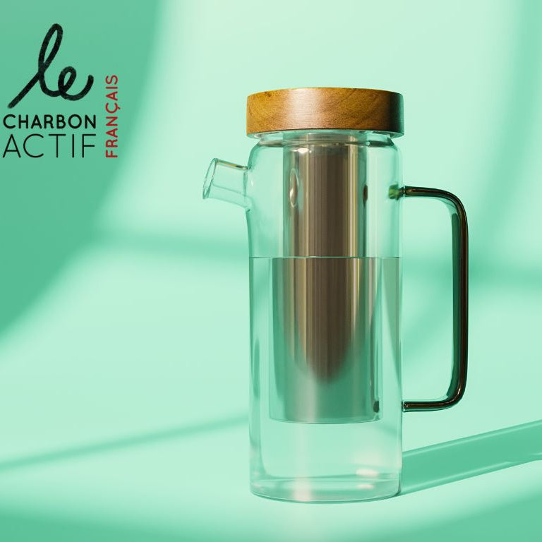 Carafe filtrante en verre  écologique 1,5L