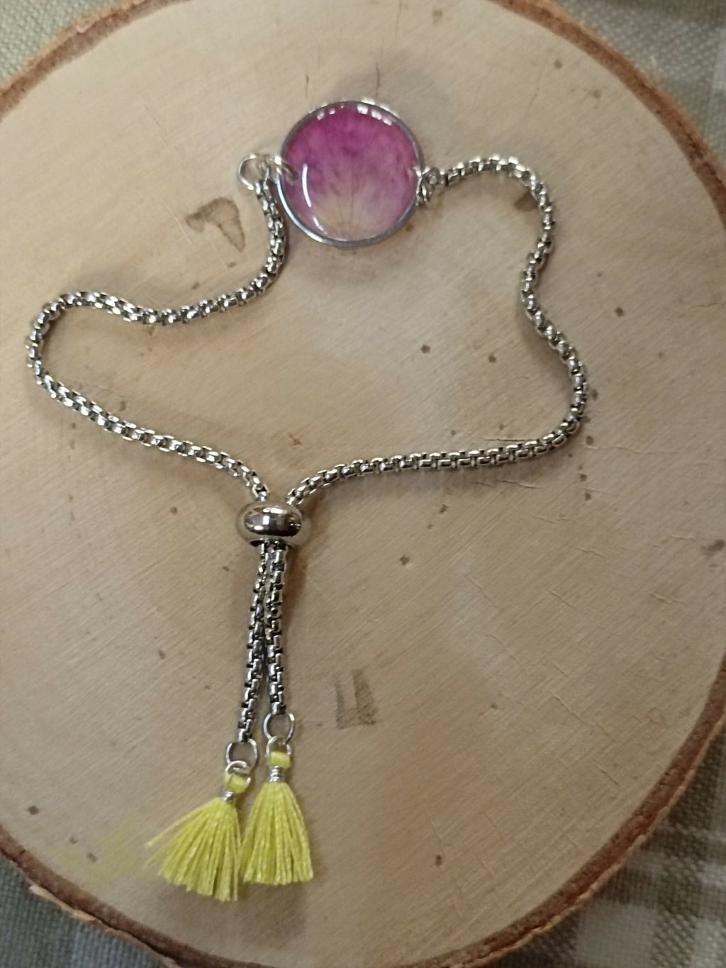 MEL/BFP Dried Flower Pom-Pom Bracelets SILVER