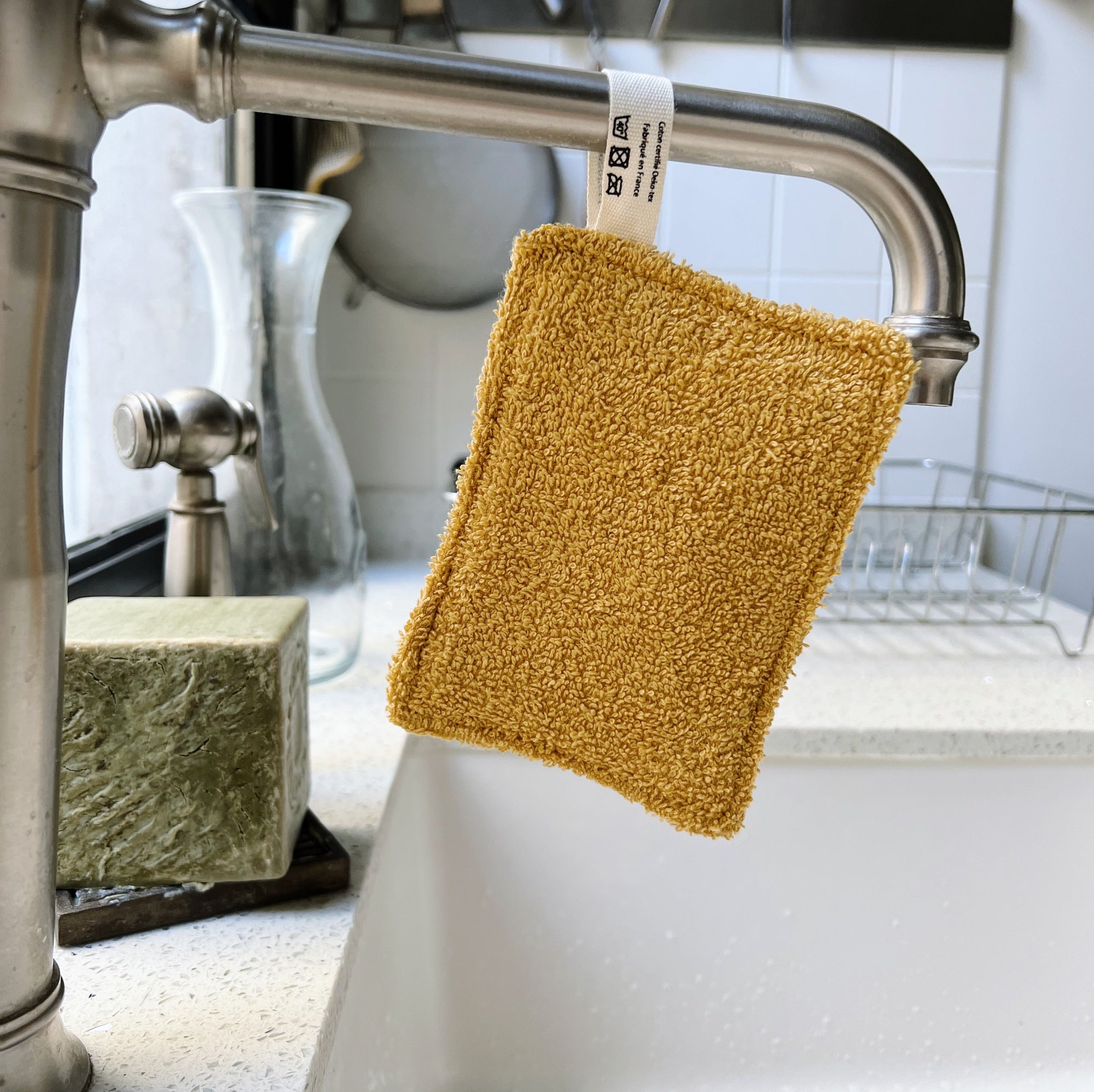 Éponge vaisselle lavable et réutilisable | Jaune