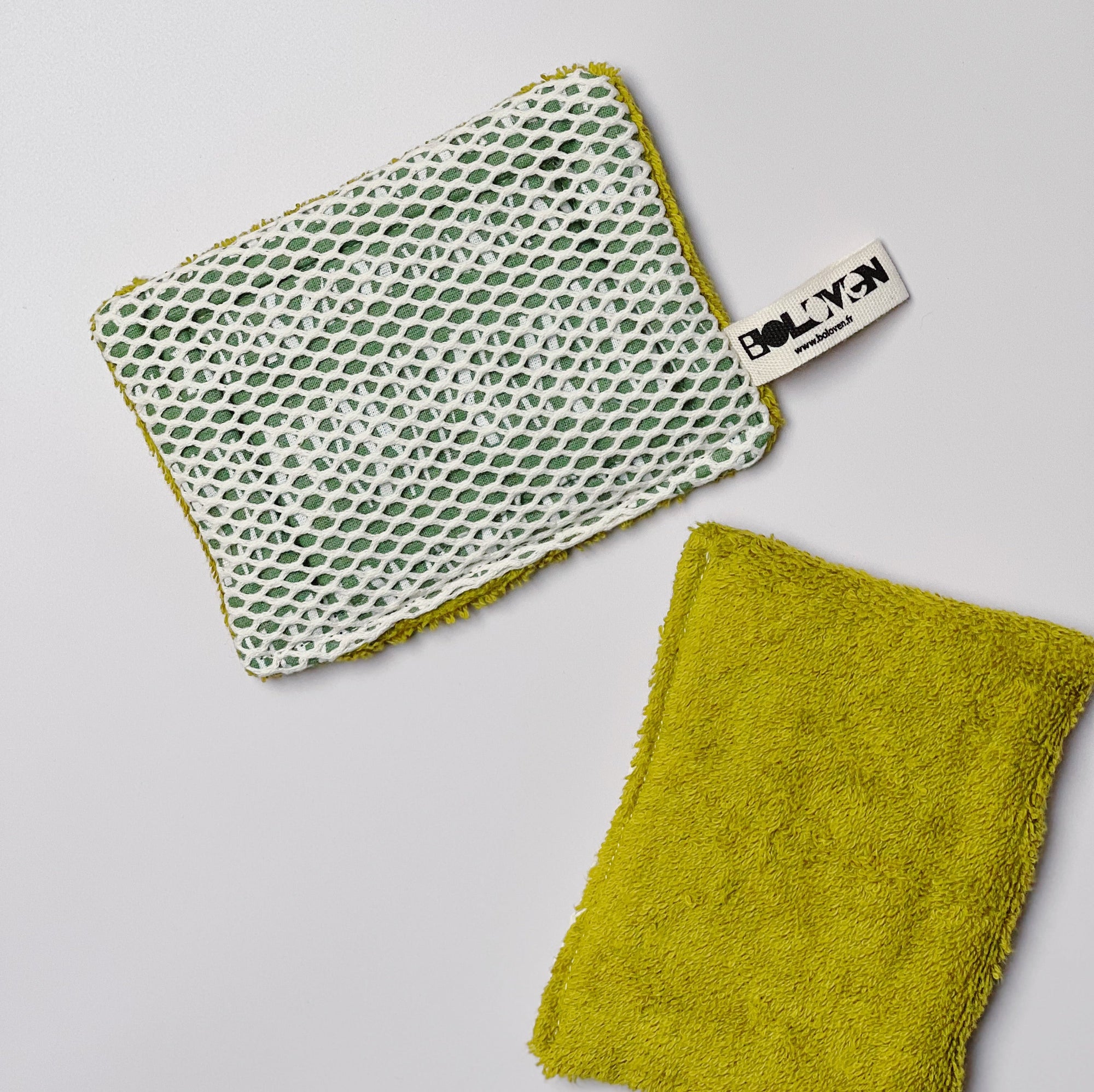 Éponge vaisselle lavable et réutilisable | Verte