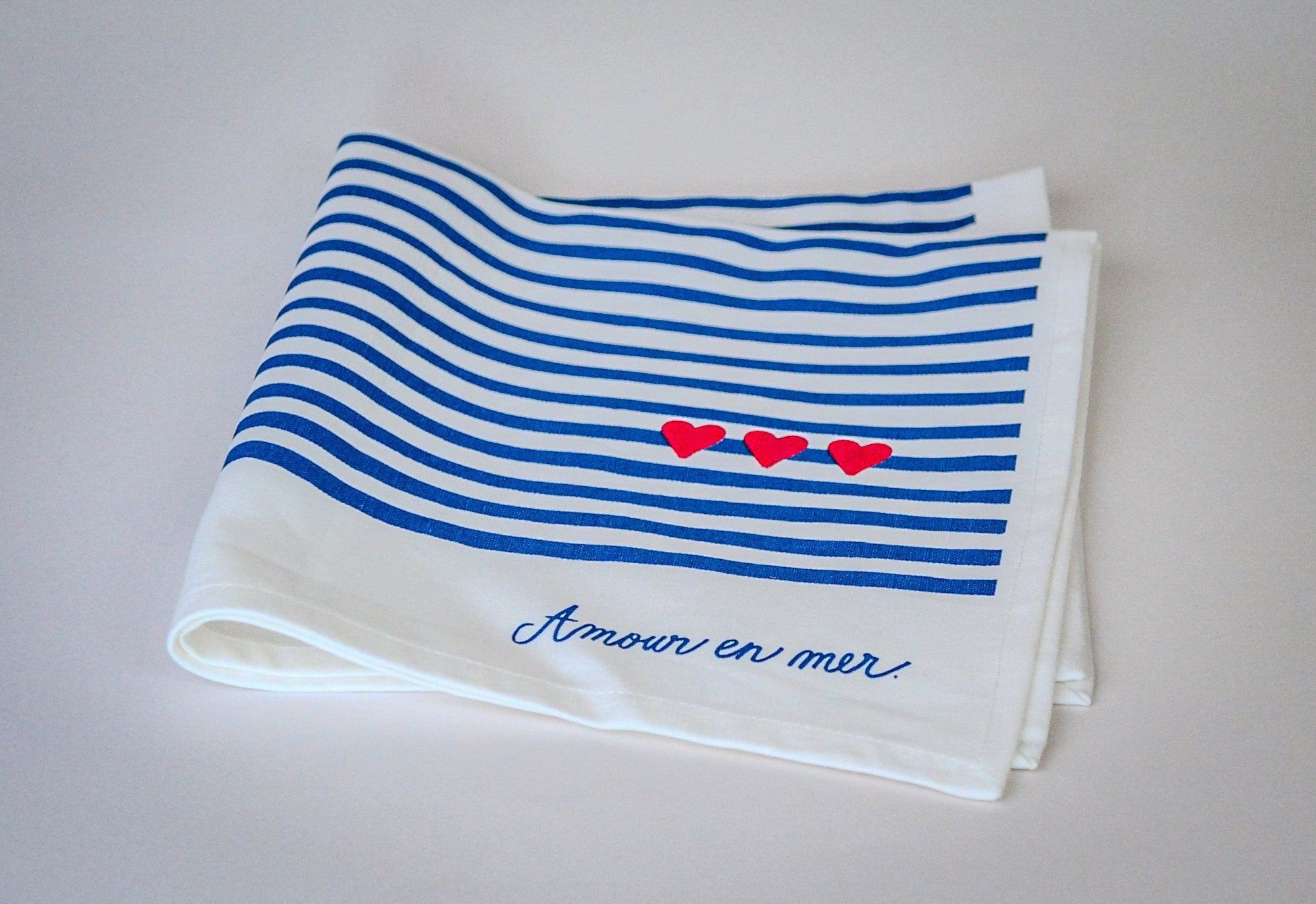 Coffret de 4 serviettes de table - La Serviette de Table - Linge de table -  "Amour en mer"