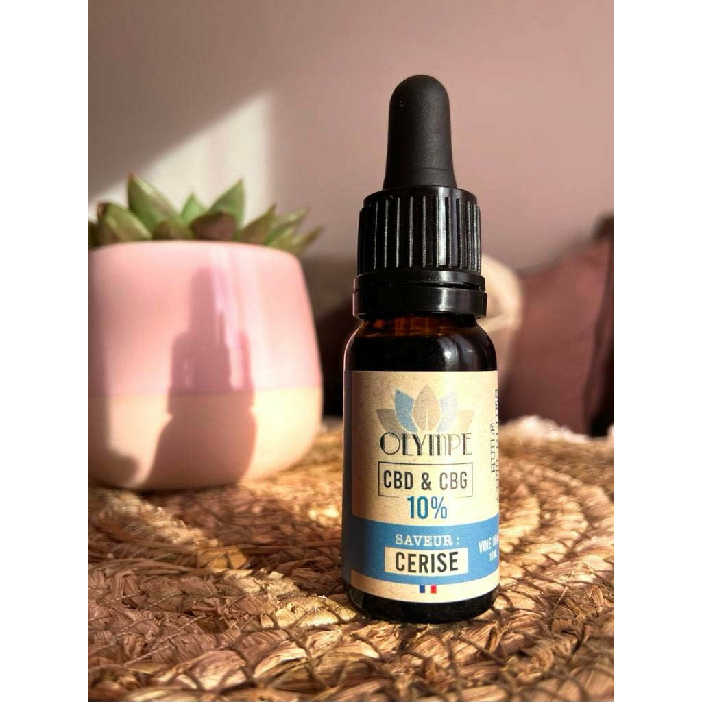Huile de cbd et cbg 10% a la cerise Olympe CBD