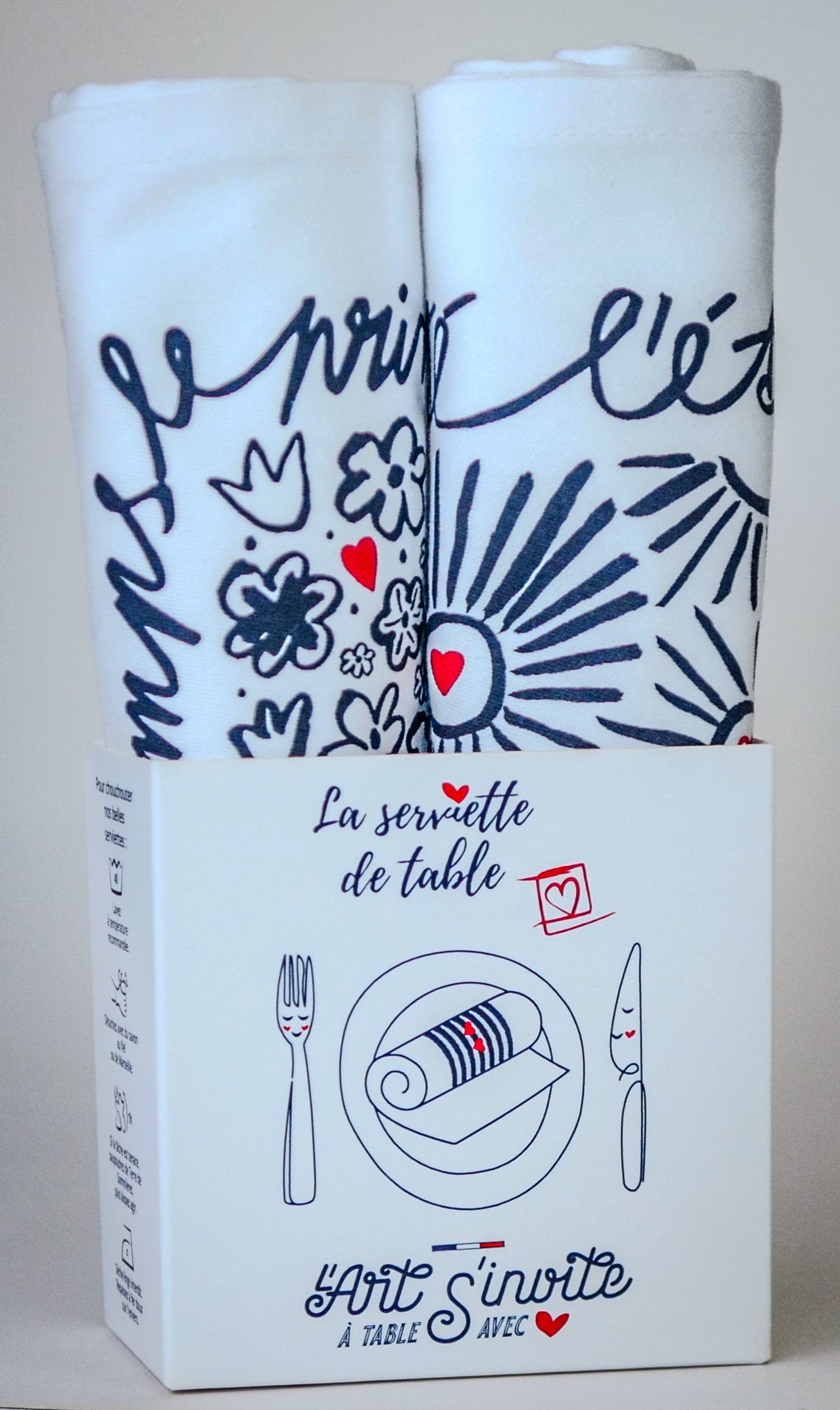 Coffret de 2 serviettes de table - La Serviette de Table - Linge de table - « Les 4 saisons »