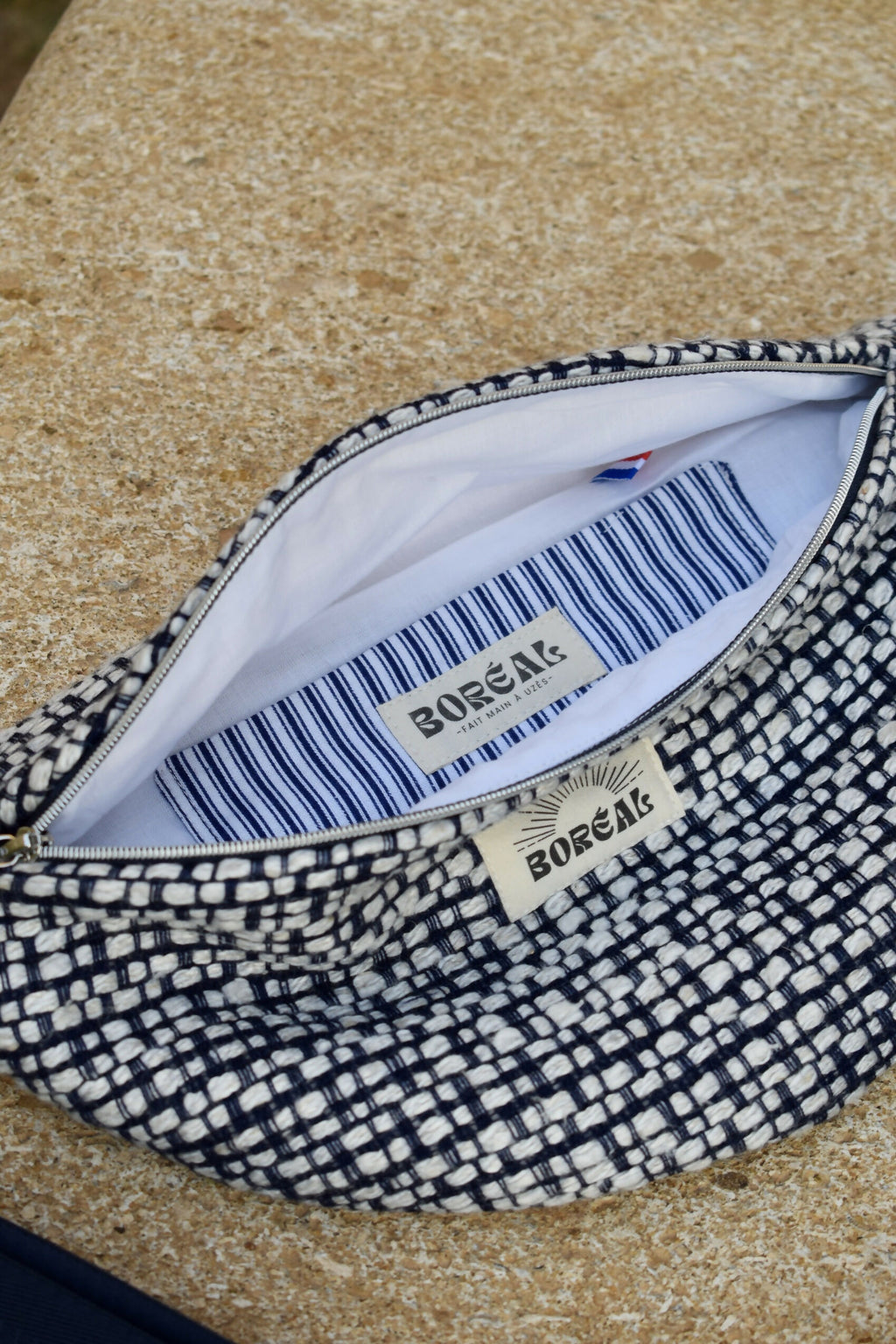 SAC BANANE HORTENSE TWEED BLEU