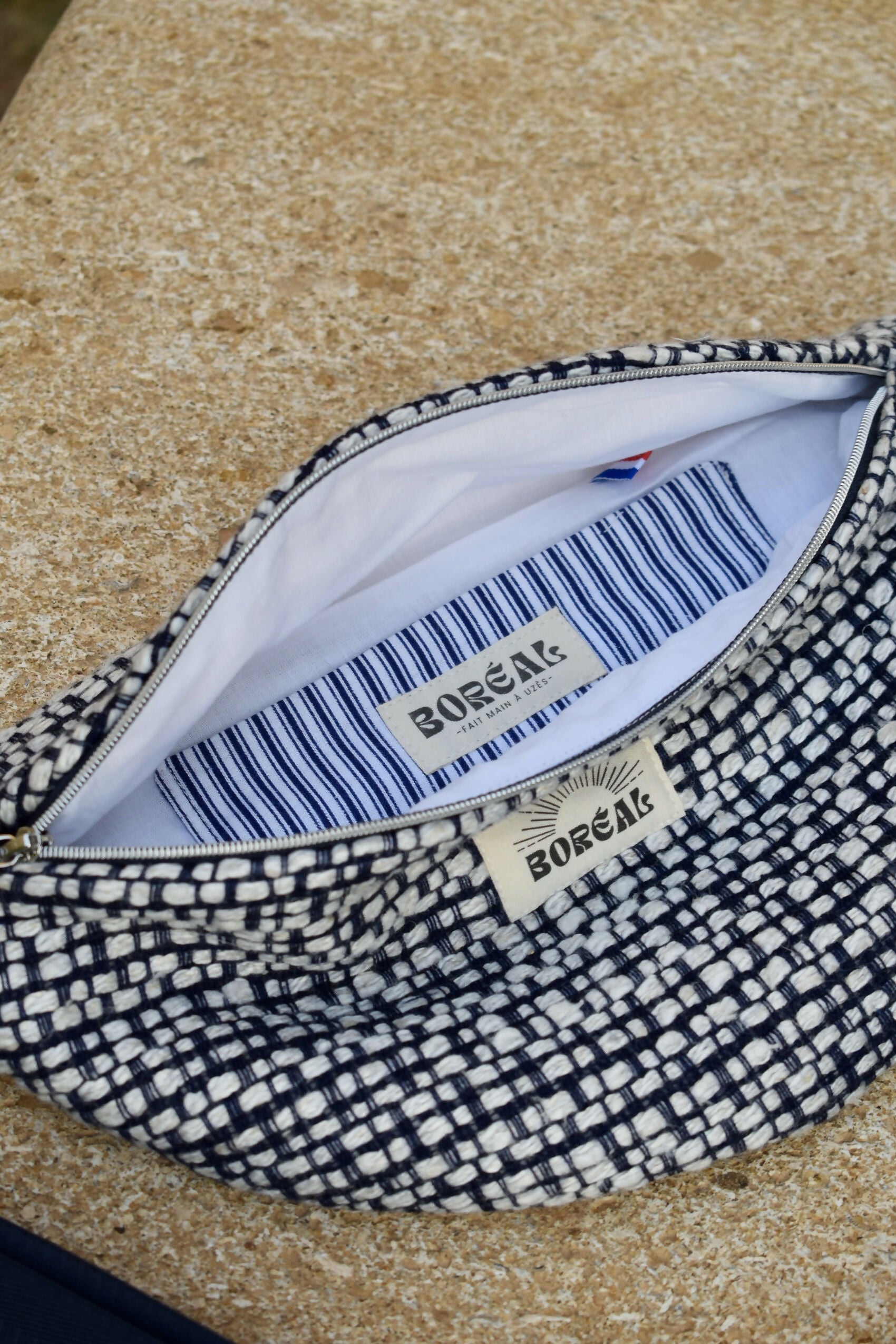 SAC BANANE HORTENSE TWEED BLEU