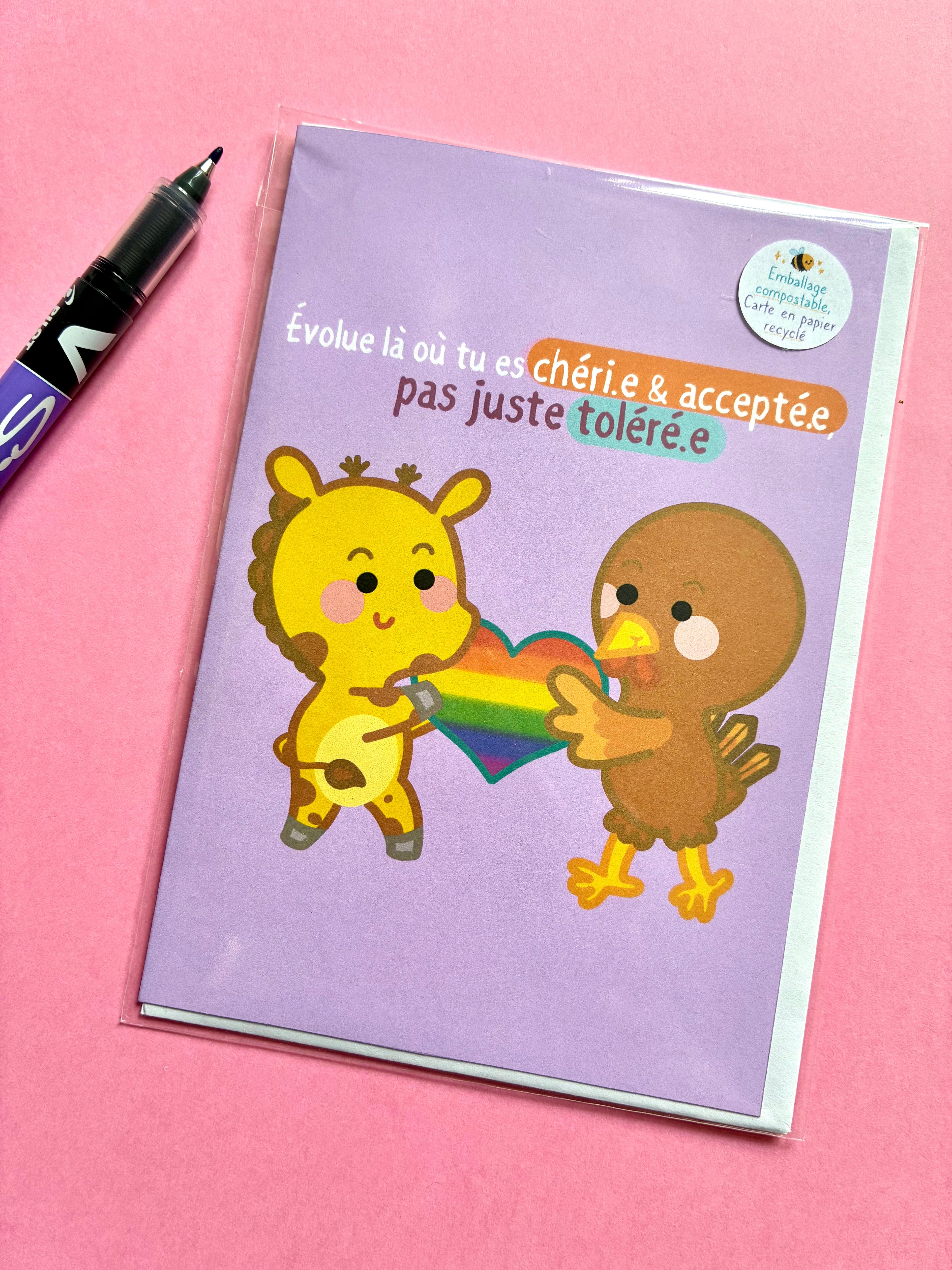 Carte «Évolue là où tu es chéri.e»