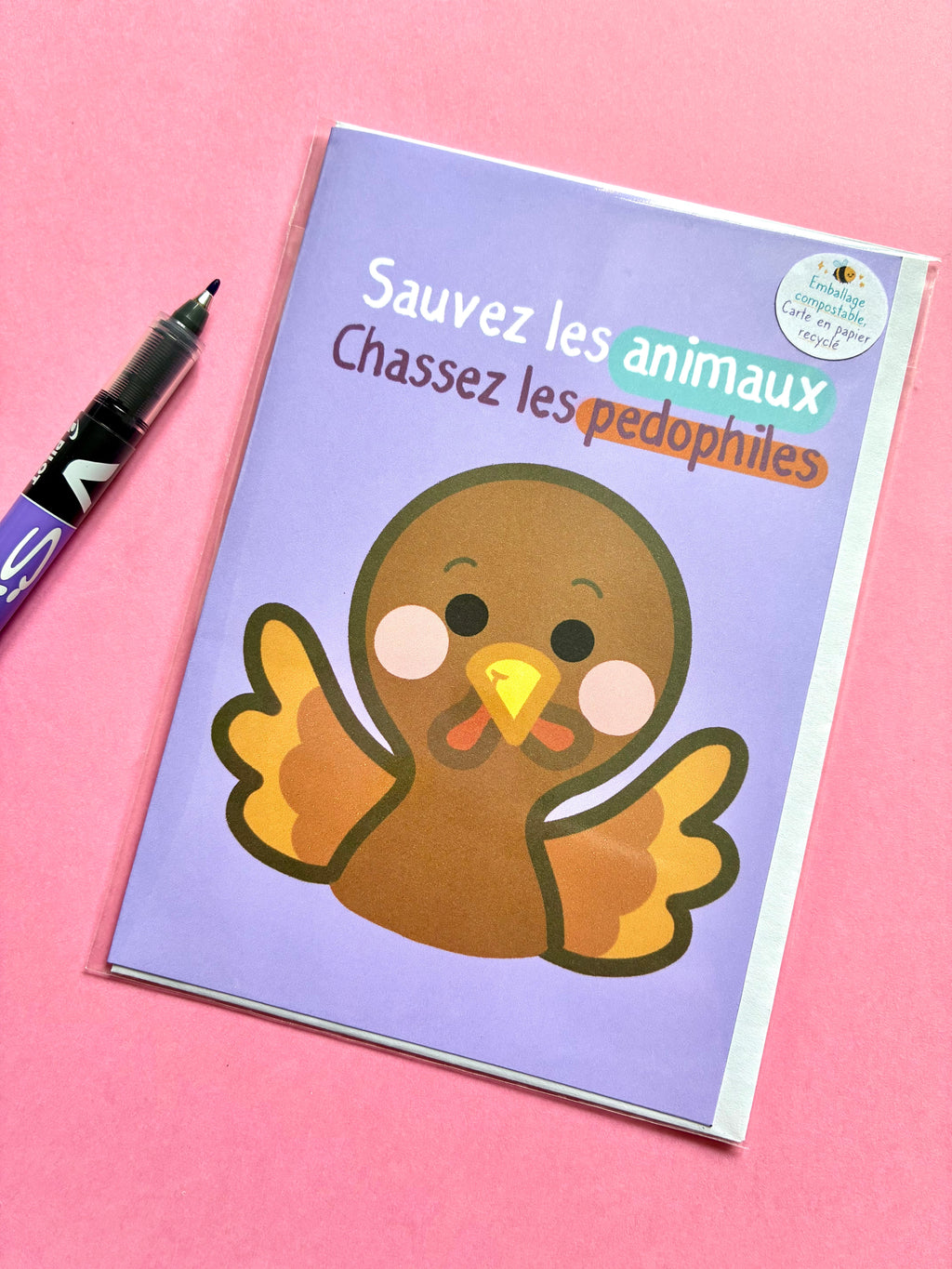 Carte « sauvez les animaux »