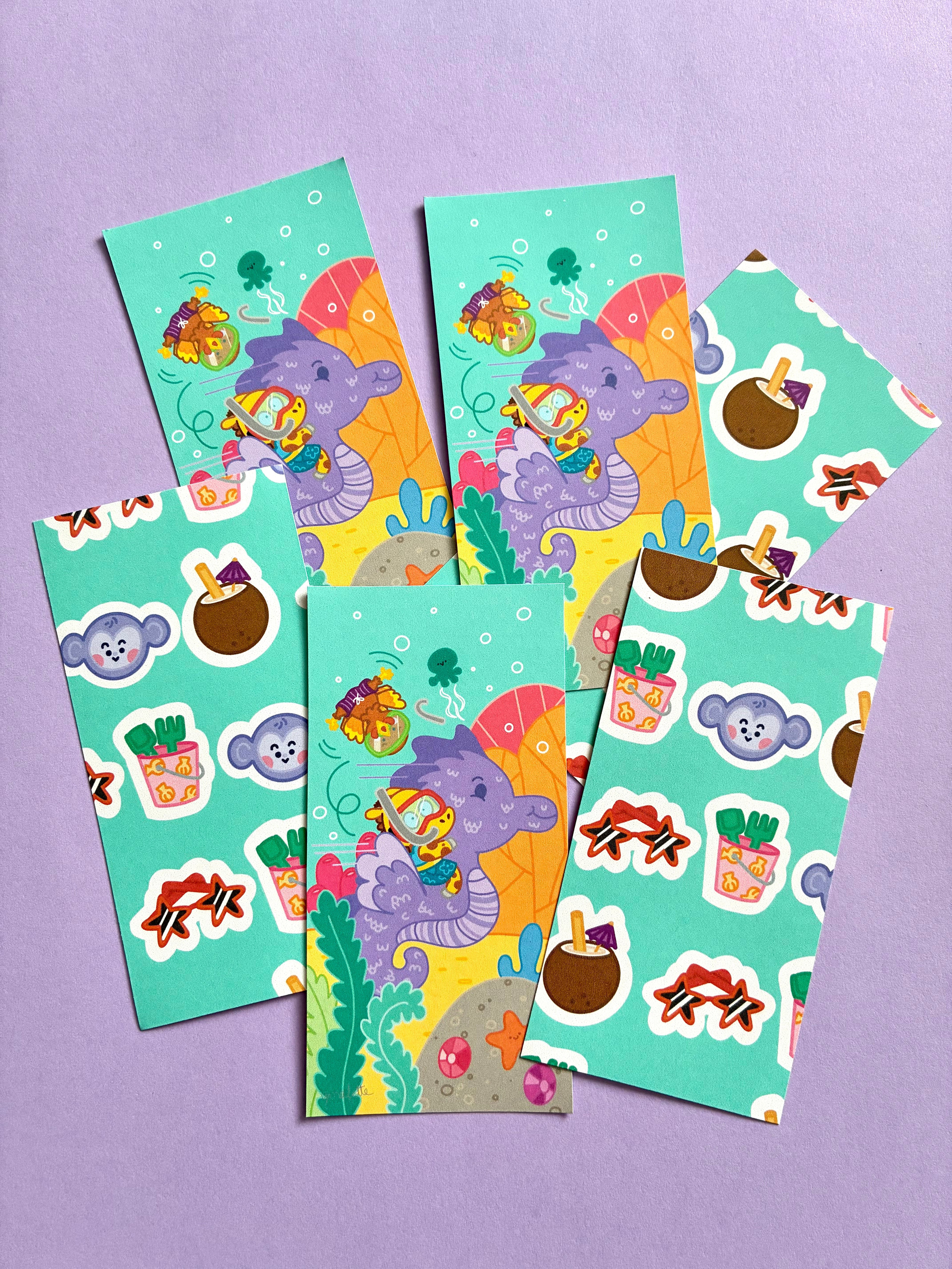 Giraffe and Turkey-Tot at the Beach Bookmark