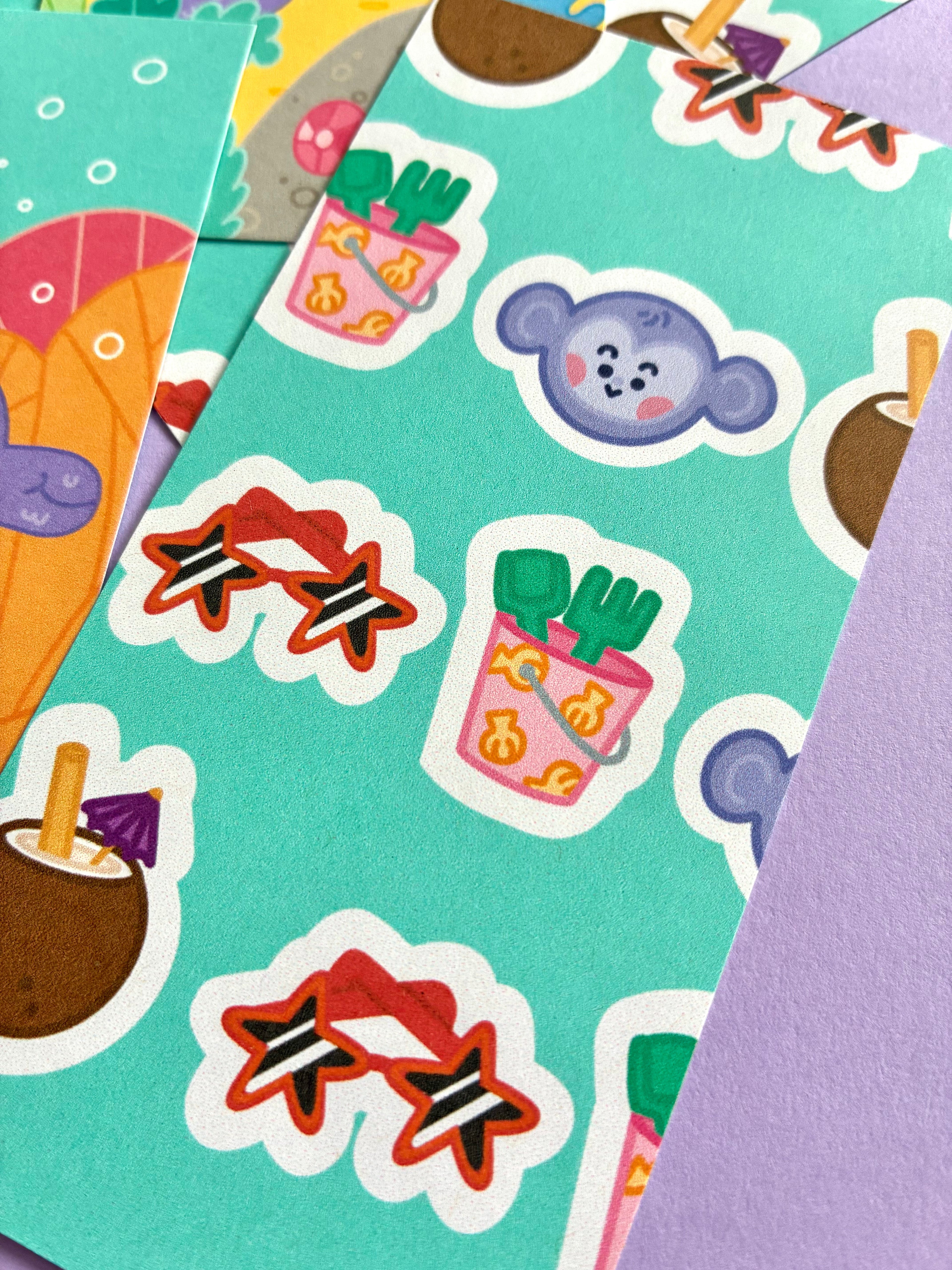 Giraffe and Turkey-Tot at the Beach Bookmark