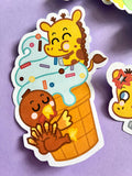 Giraffe and Turkey stickers on vacation