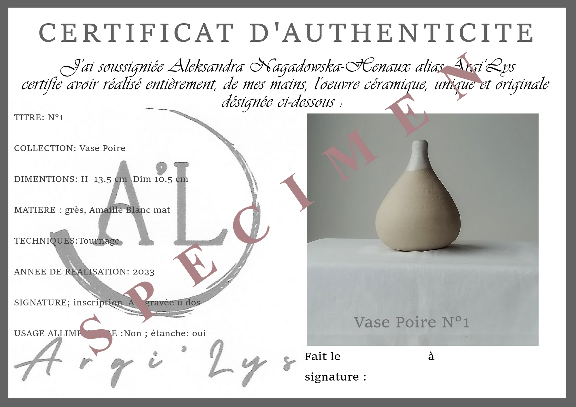 Vase Poire N°1