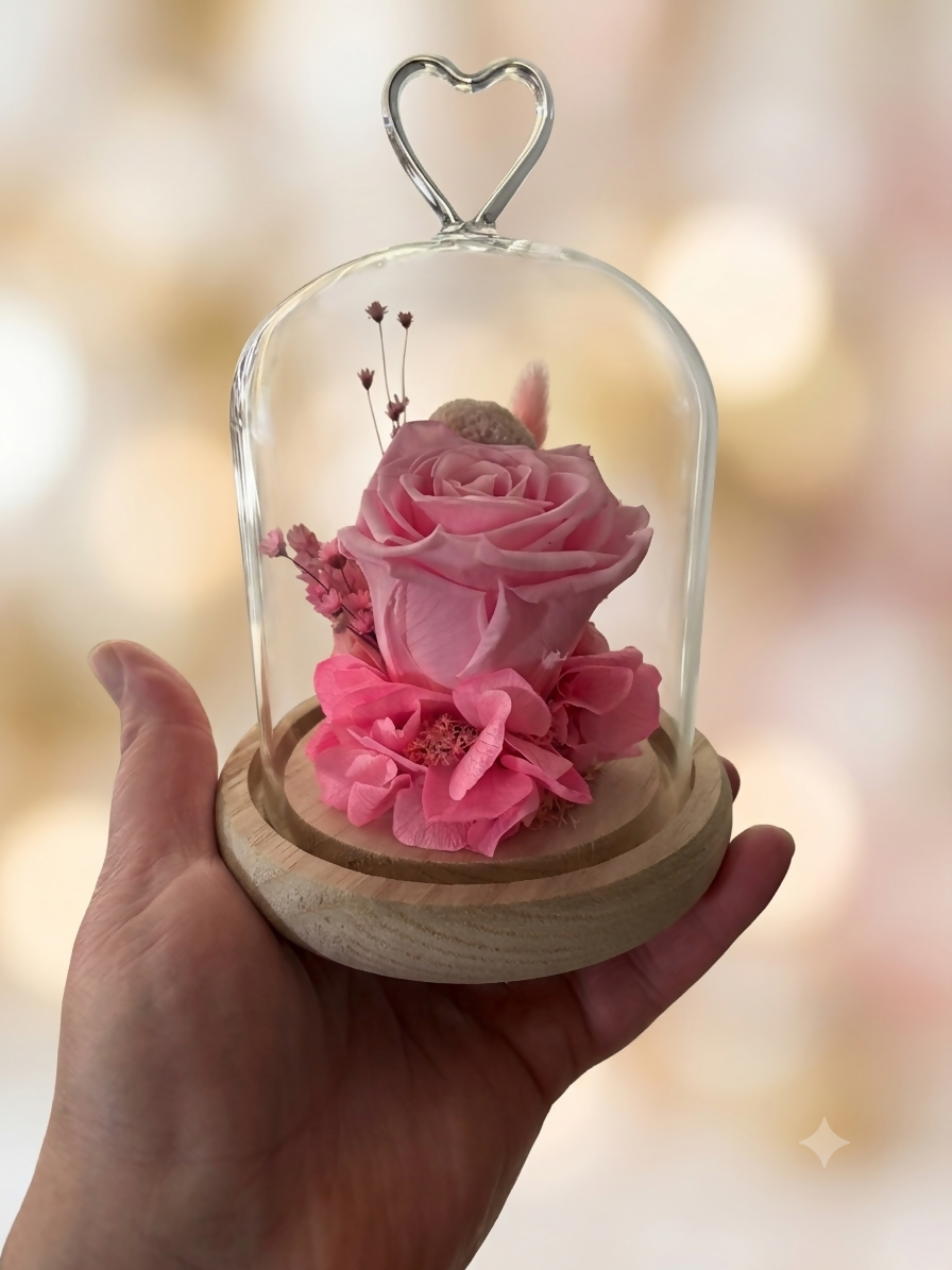 Cloche Cœur rose
