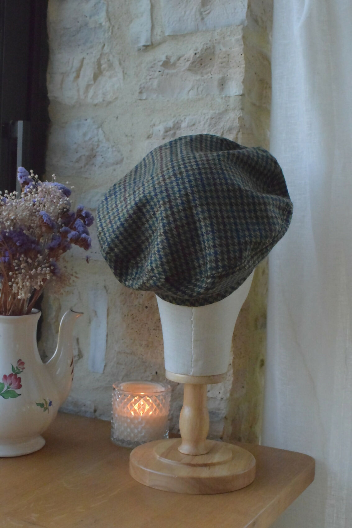 beret-laine-vert-pied-poule-chic-ethique-artisanale-fait-main-tendance-upcycling-2