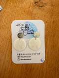 White Round Earrings