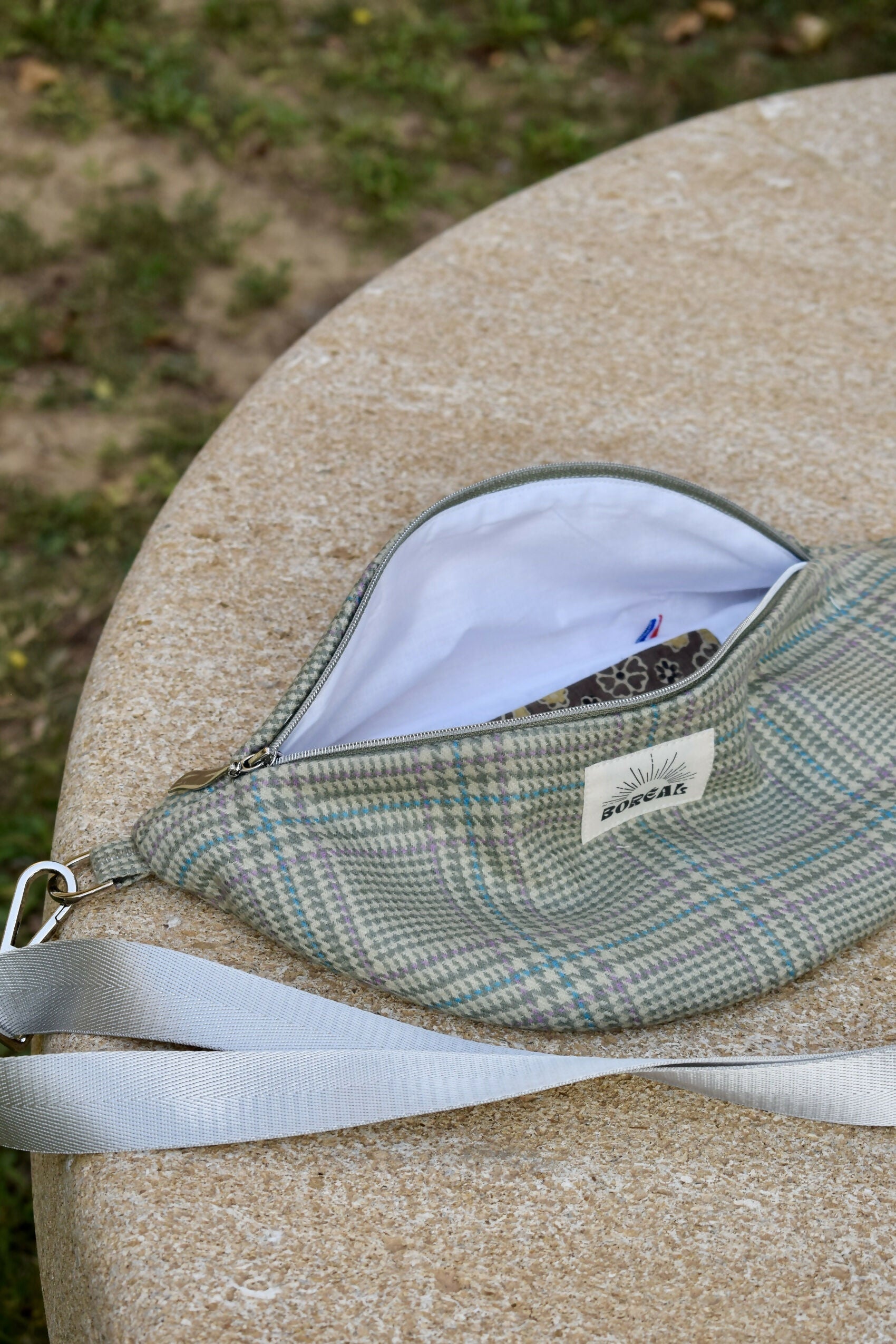 SAC BANANE HORTENSE CARREAUX VERTS
