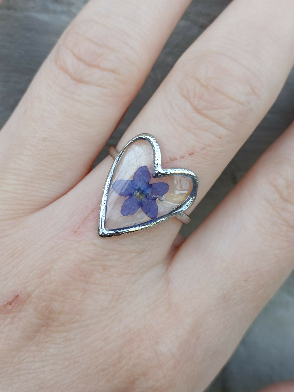 MEL/BCM Hammered Heart Ring