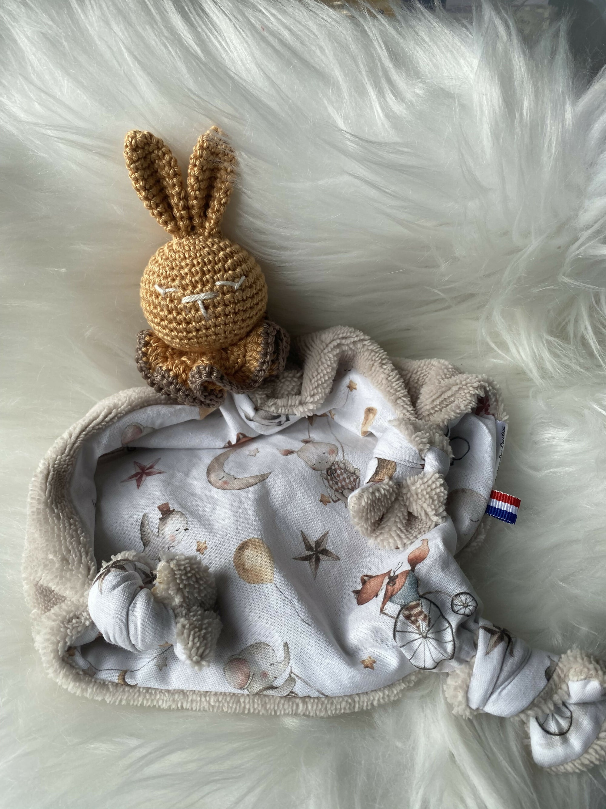 DOUDOU LAPIN OURSON OR