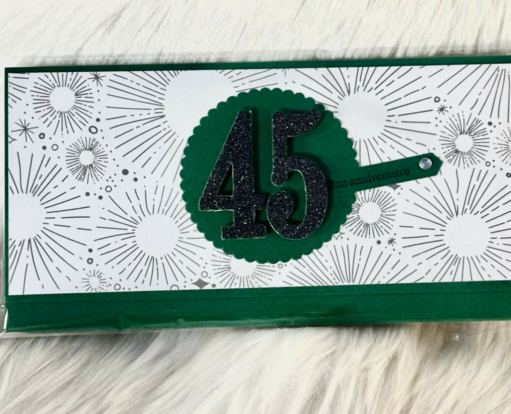 CARTE ENVELOPPE ANNIVERSAIRE 45 ANS